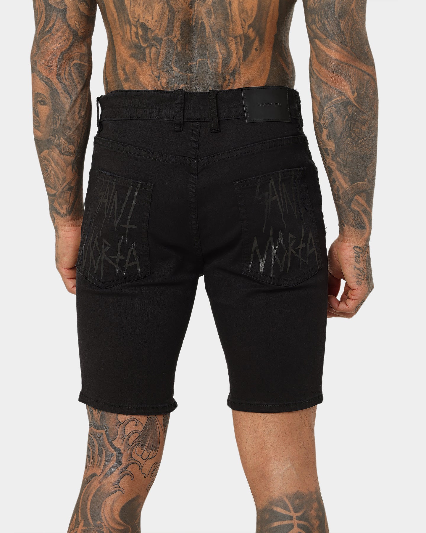 Saint Morta SM Thrashed Shorts Black、mySite、zt4zffjzw