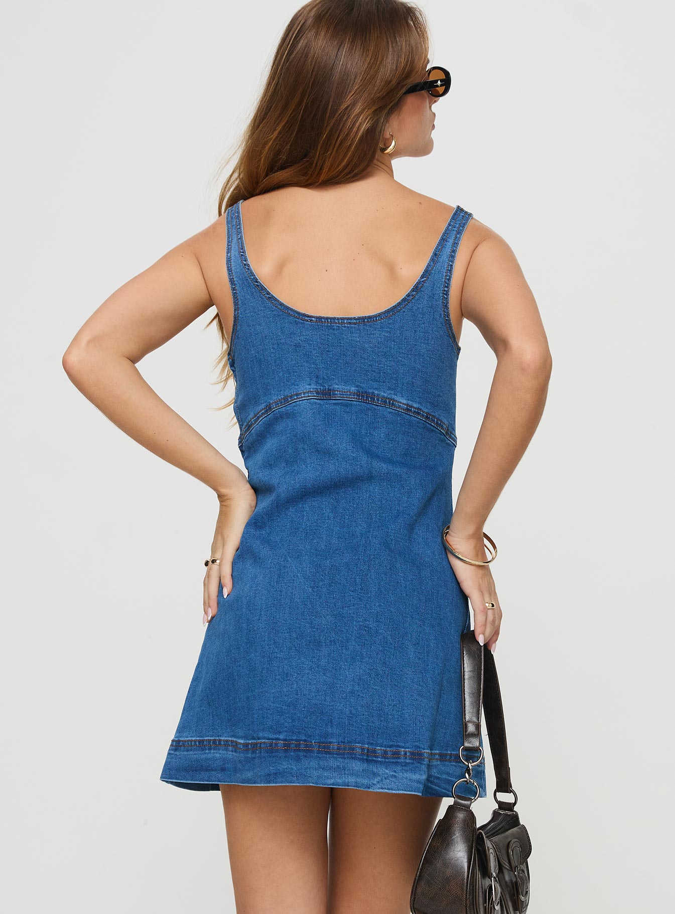 Rautha Denim Mini Dress Mid Wash、mySite、solidvoid