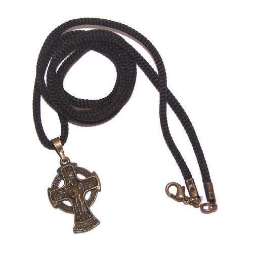  Celtic / Russian Crucifix bronze tone necklace - design based on Fedorov designer - 60cm strap with clasp、mySite、elrpsem3k