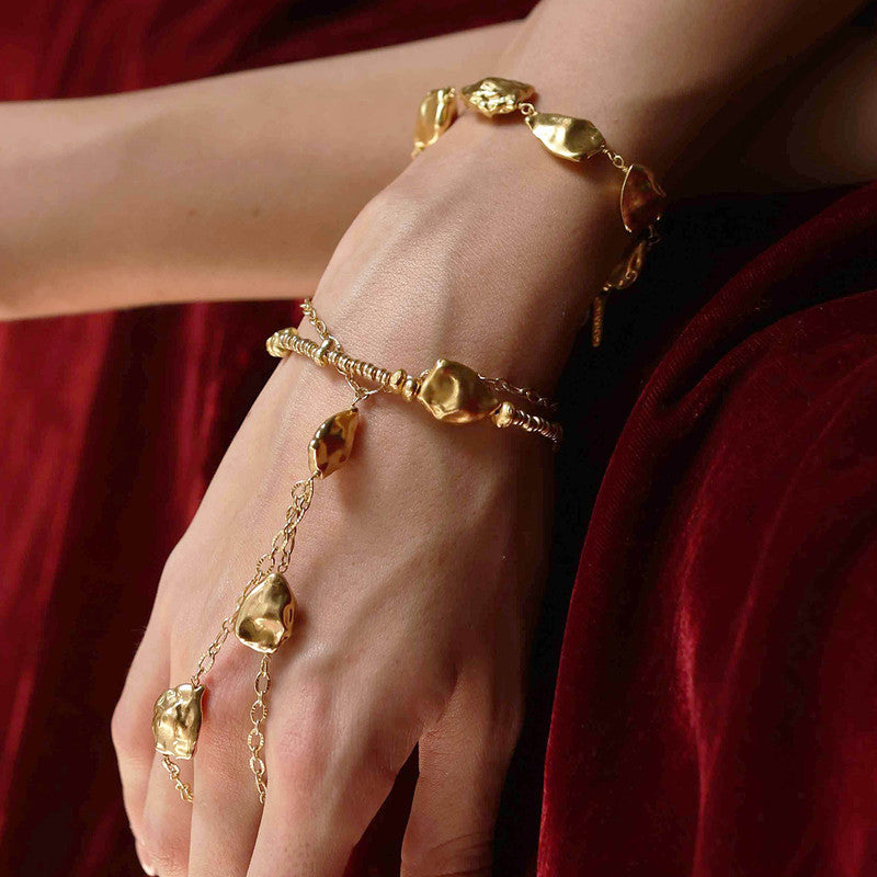 Molten Nugget Bracelet | 14K Gold Plated、mySite、camillekostekn