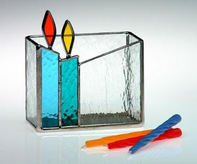 Handmade Glass Hanukkah or Shabbat Candle Box、mySite、topwebapps