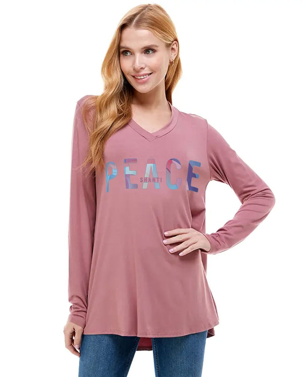 Rose Tunic Top with Peace, Shanti Inspirational Design、mySite、topwebapps