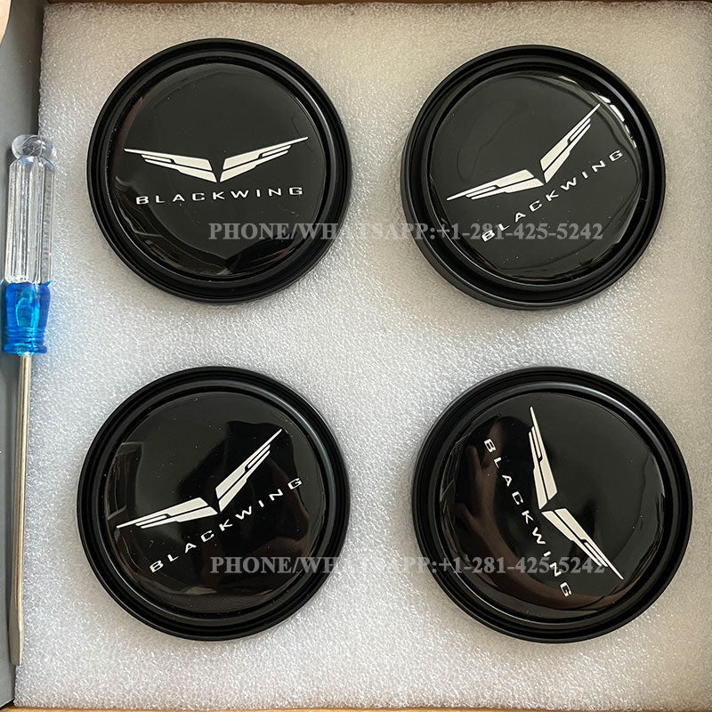 Customize Gloss Black Blackwing and Wings Logo Floating Center Caps、mySite、nflplayoffbracketp
