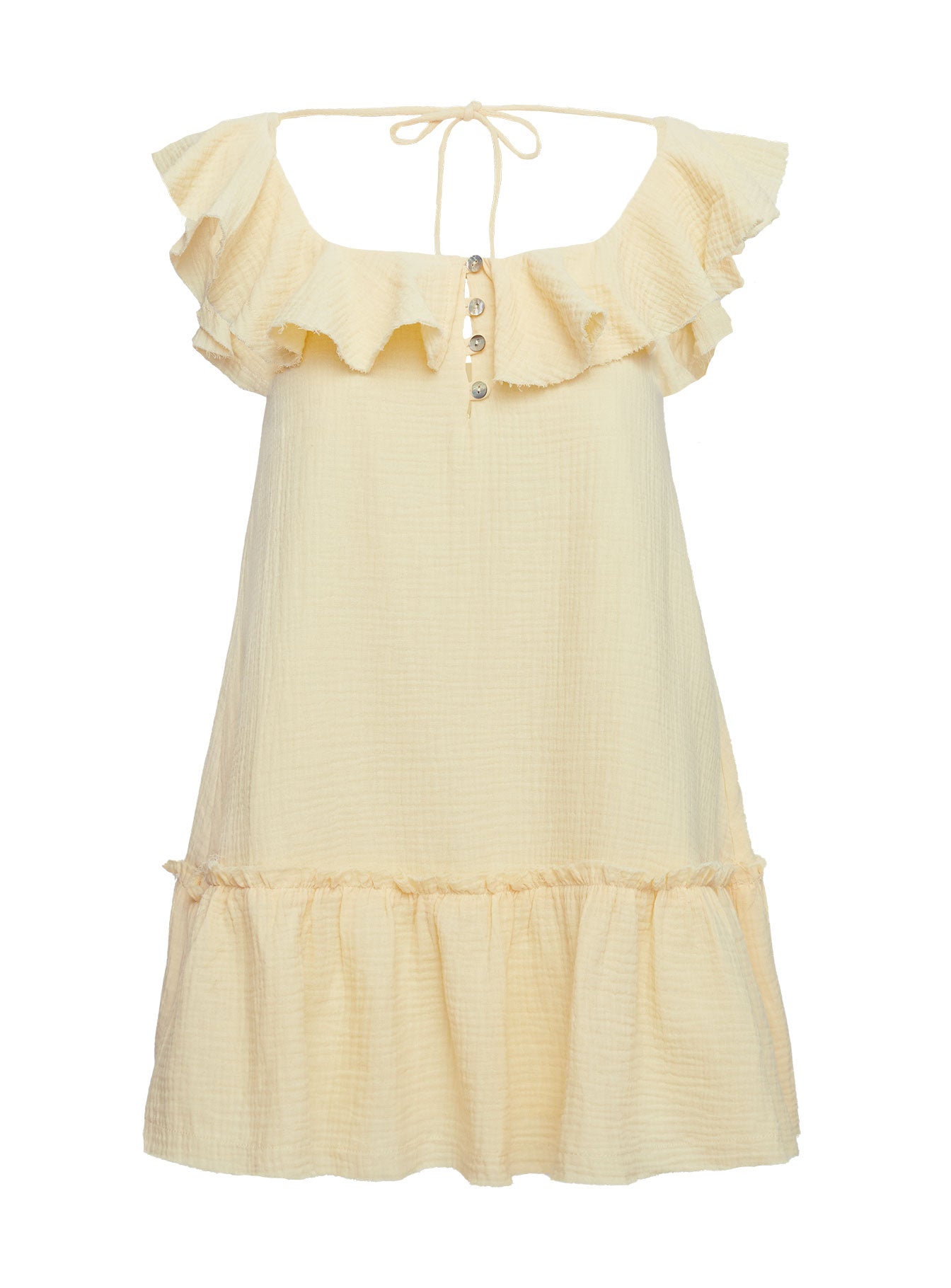Alicen Frill Mini Dress Yellow、mySite、solidvoid