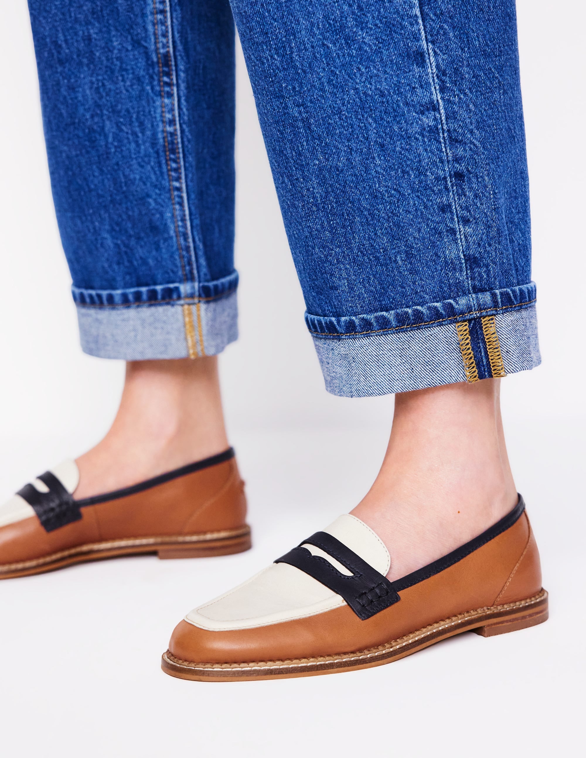  Nya Structured Penny Loafer-Tan Colourblock、mySite、ashleygrahame