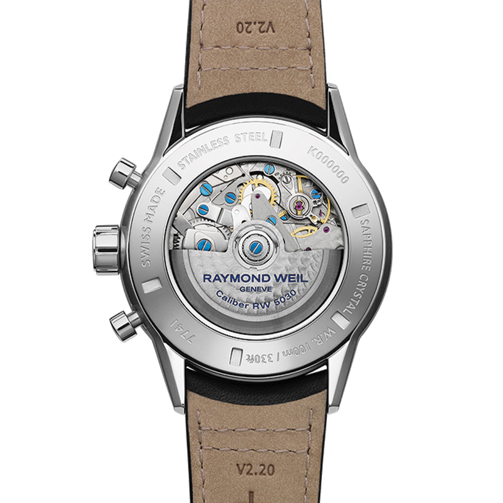 Freelancer Automatic Chronograph Ceramic Bezel 43.5mm - Black on Leather Strap、mySite、botmansion