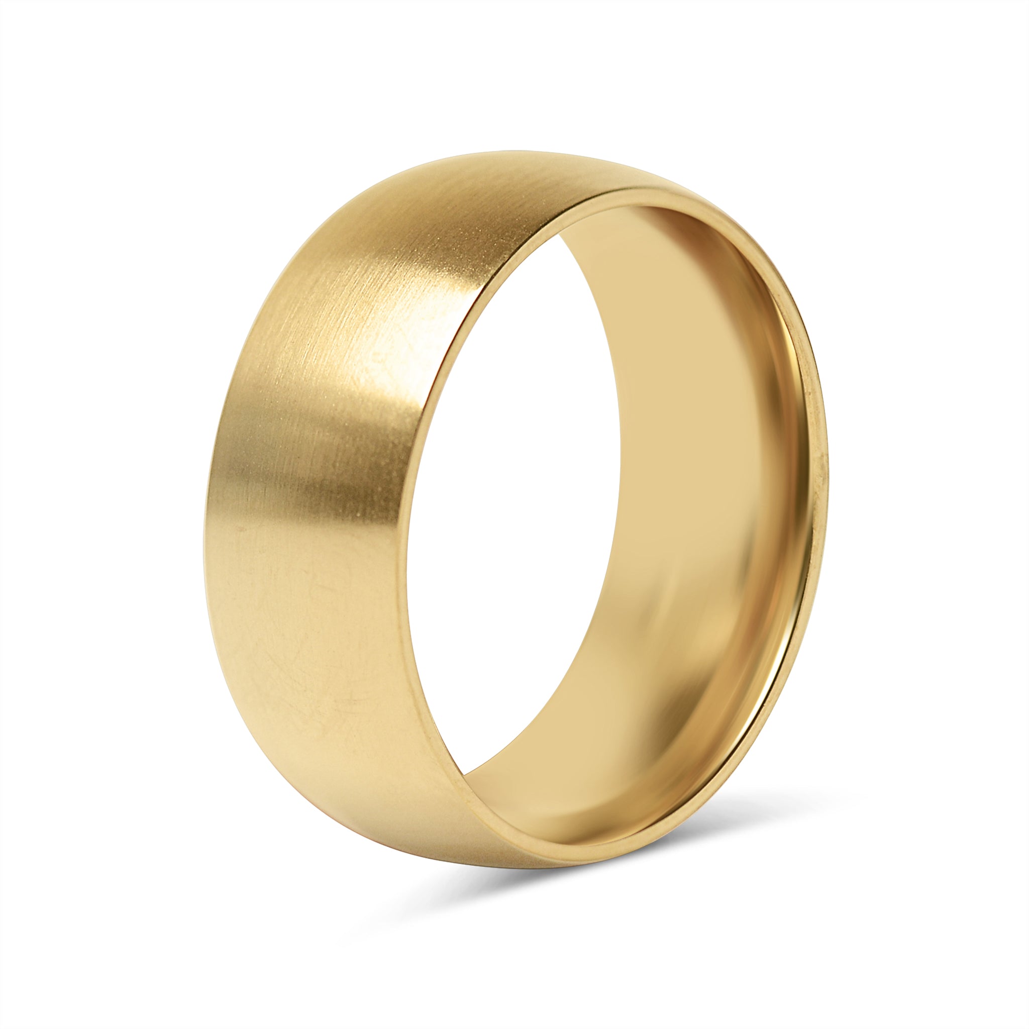 18K Gold PVD Stainless Steel Brushed Matte Blank Ring / CFR7030、mySite、dreamappss