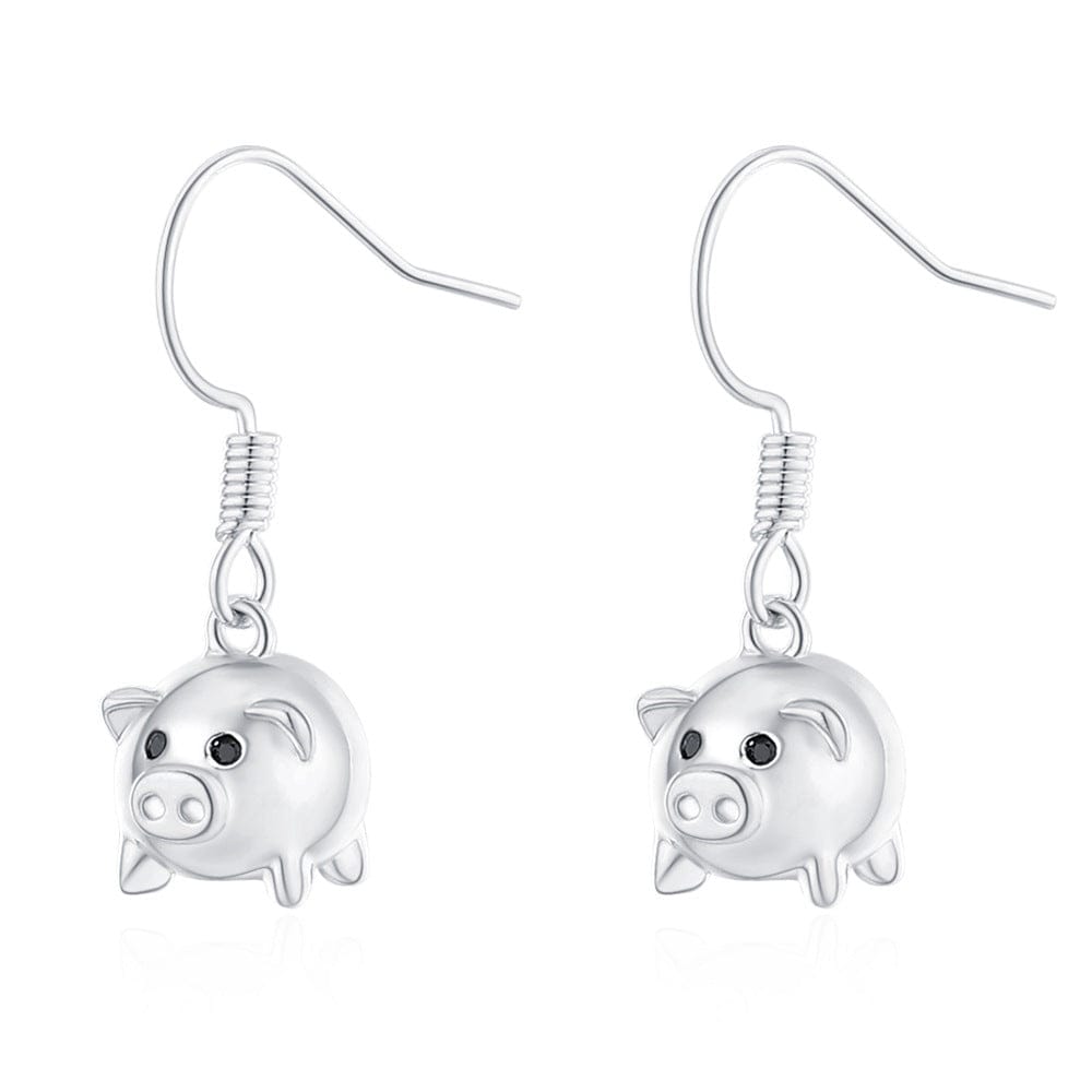 Piggy Drop Fashion Earrings-So Cute! Gold Plated Brass、mySite、g9winljtr