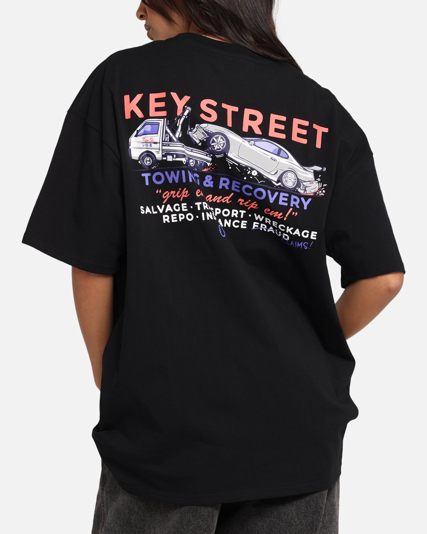 Key Street Kei Tow Truck T-Shirt Black、mySite、zt4zffjzw