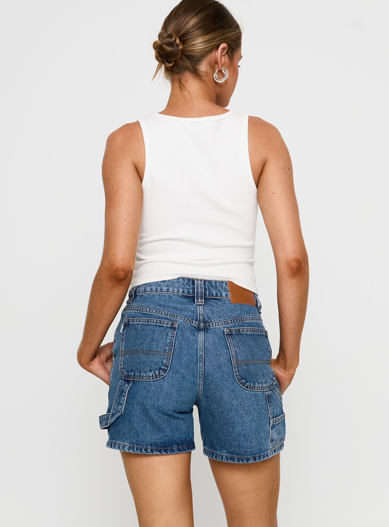 Lou Carpenter Denim Shorts Mid Wash Lower Impact、mySite、solidvoid