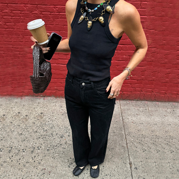 Black Scallop Detail Jeans、mySite、solidvoid