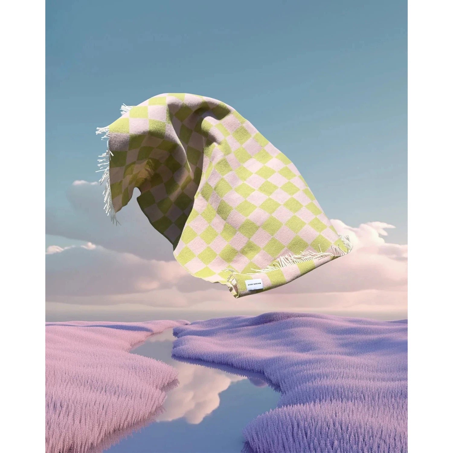 Checkerboard Kiwi Pink Blanket、mySite、gigharbornorthrealestate