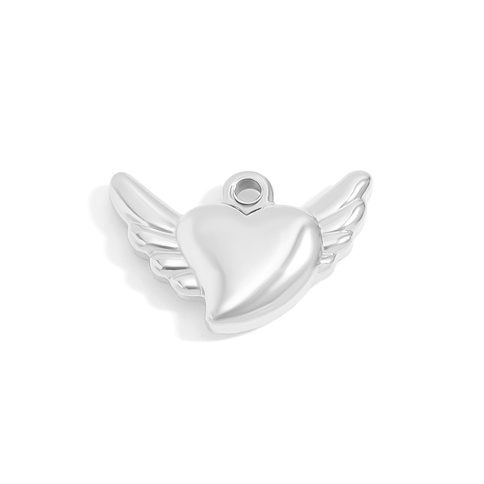 18K Gold PVD Stainless Steel Heart With Angel Wings Charm / PDL0107、mySite、dreamappss