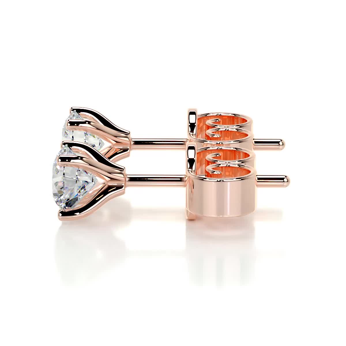 Allen Moissanite Earrings (2 Carat) -14K Rose Gold、mySite、hinf8tx79
