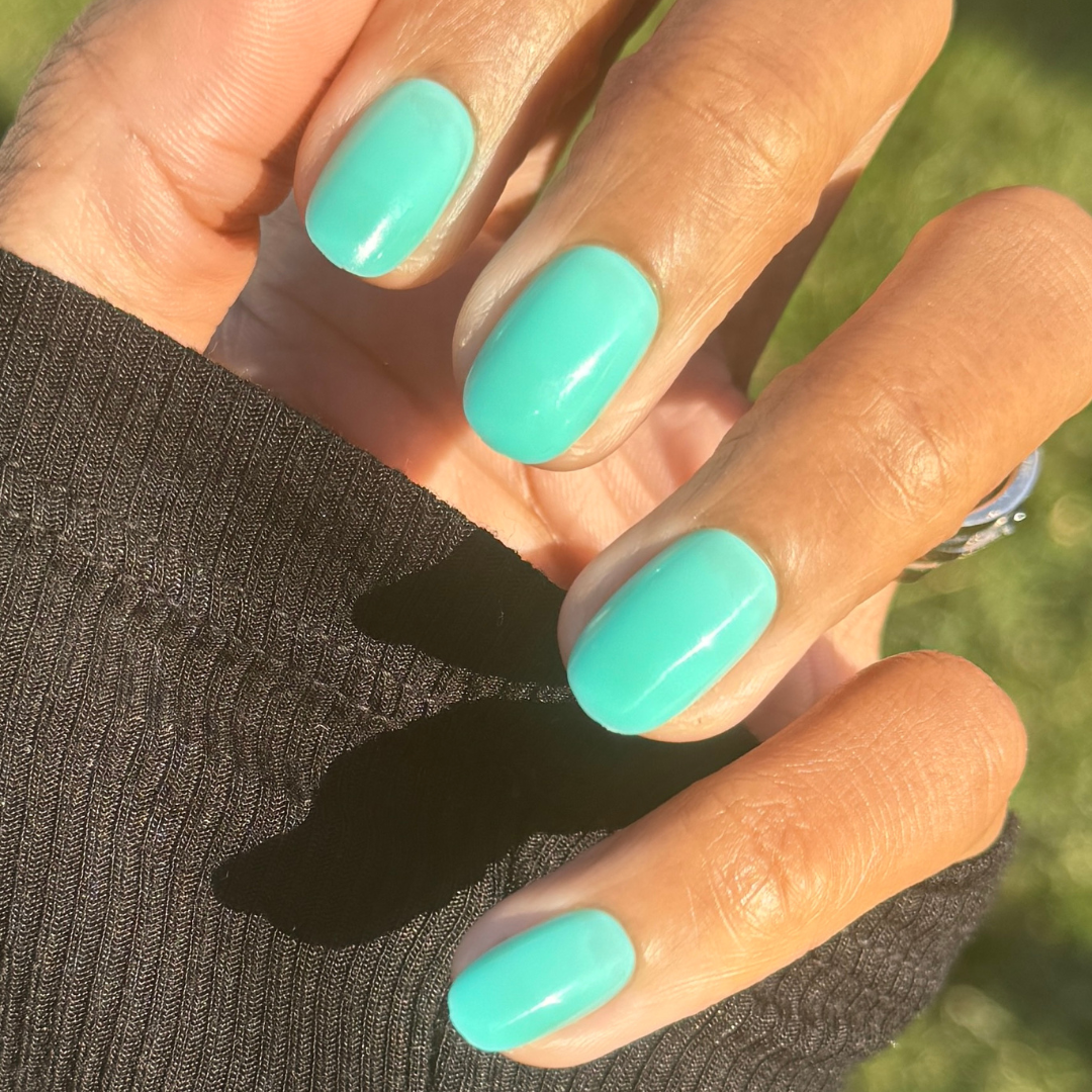 Fresh Aqua - Press-On | Short | Round、mySite、solidvoid