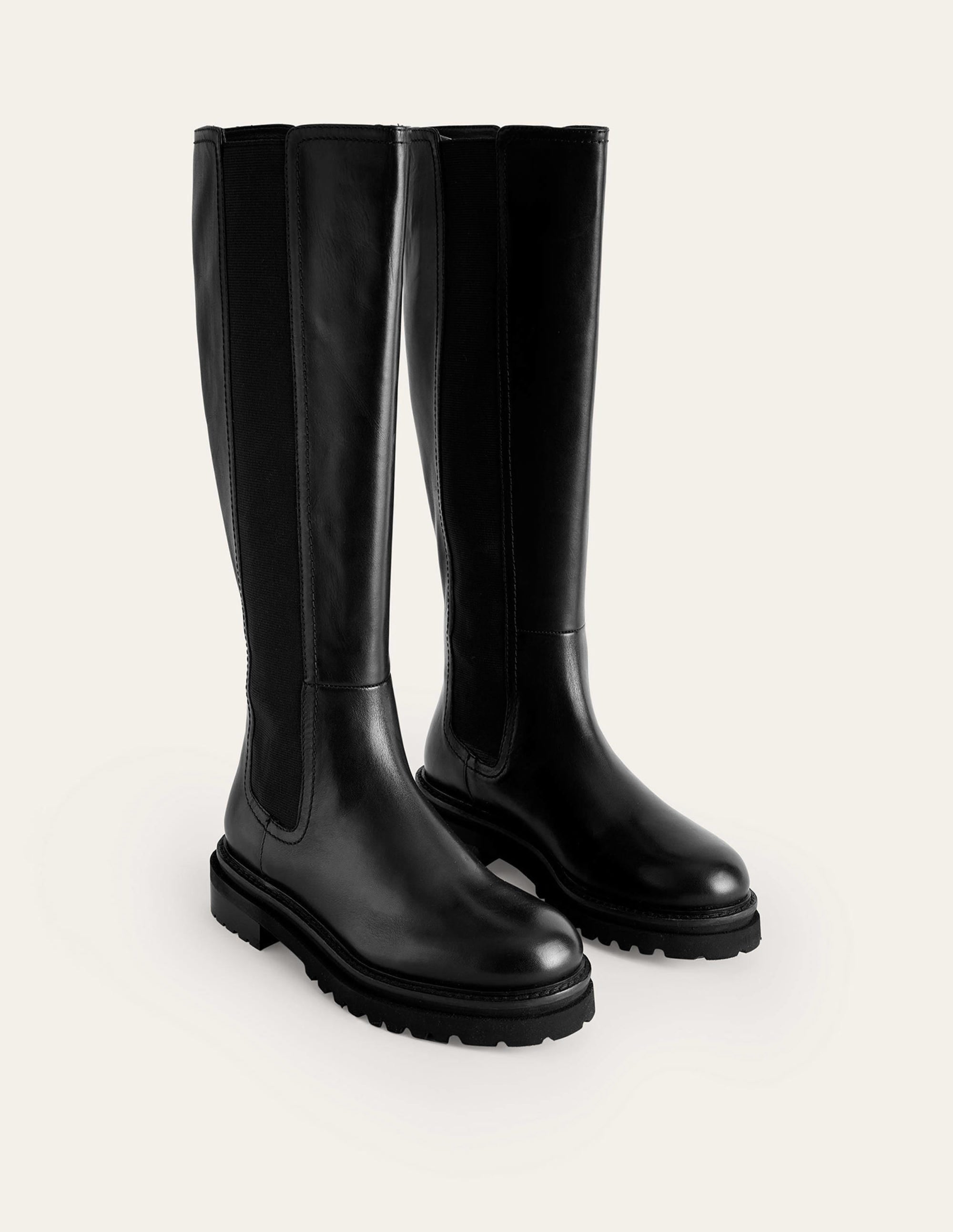  Knee-High Chelsea Boots-Black Leather、mySite、ashleygrahame