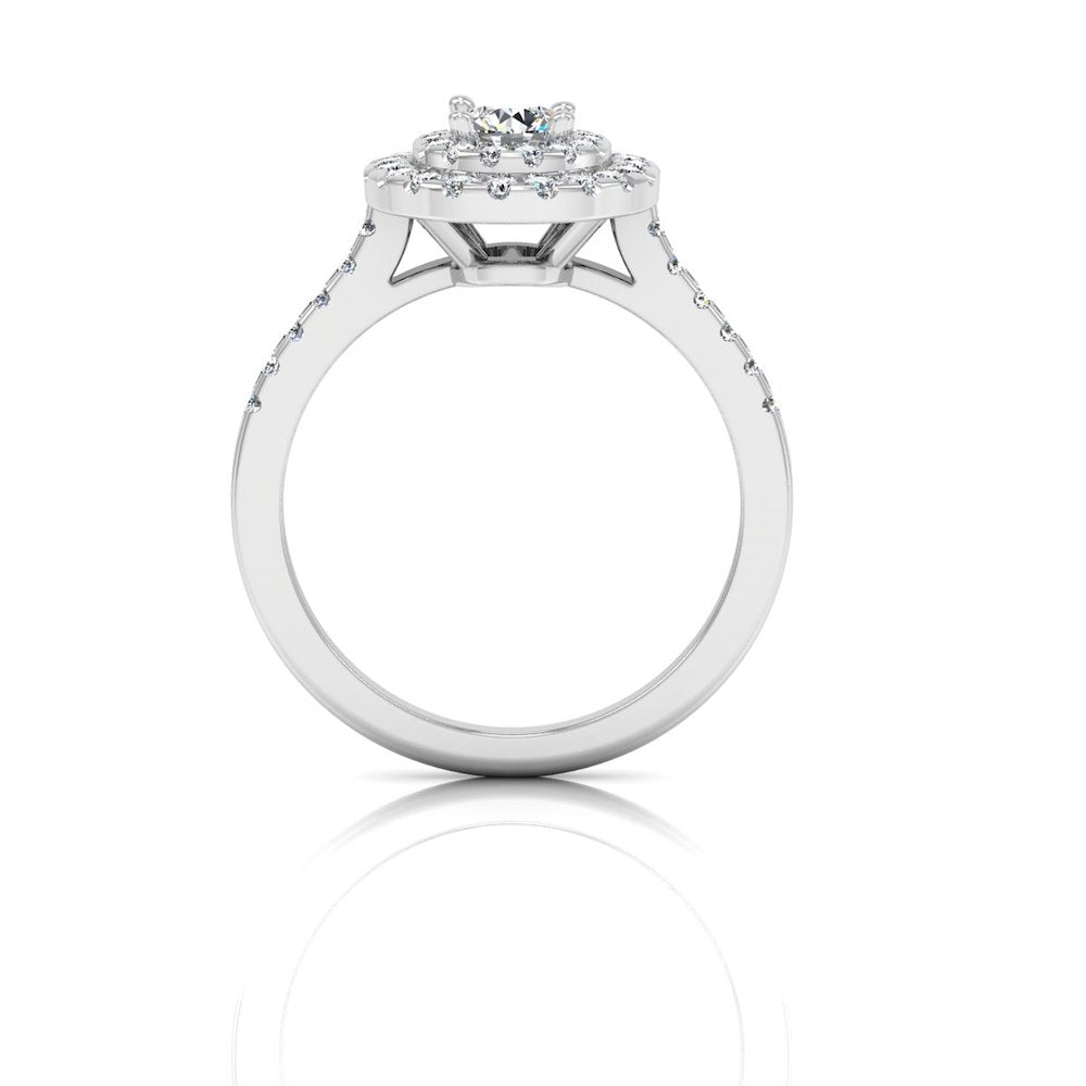 Petite Round Brilliant Double Halo Moissanite Engagement Ring、mySite、hinf8tx79