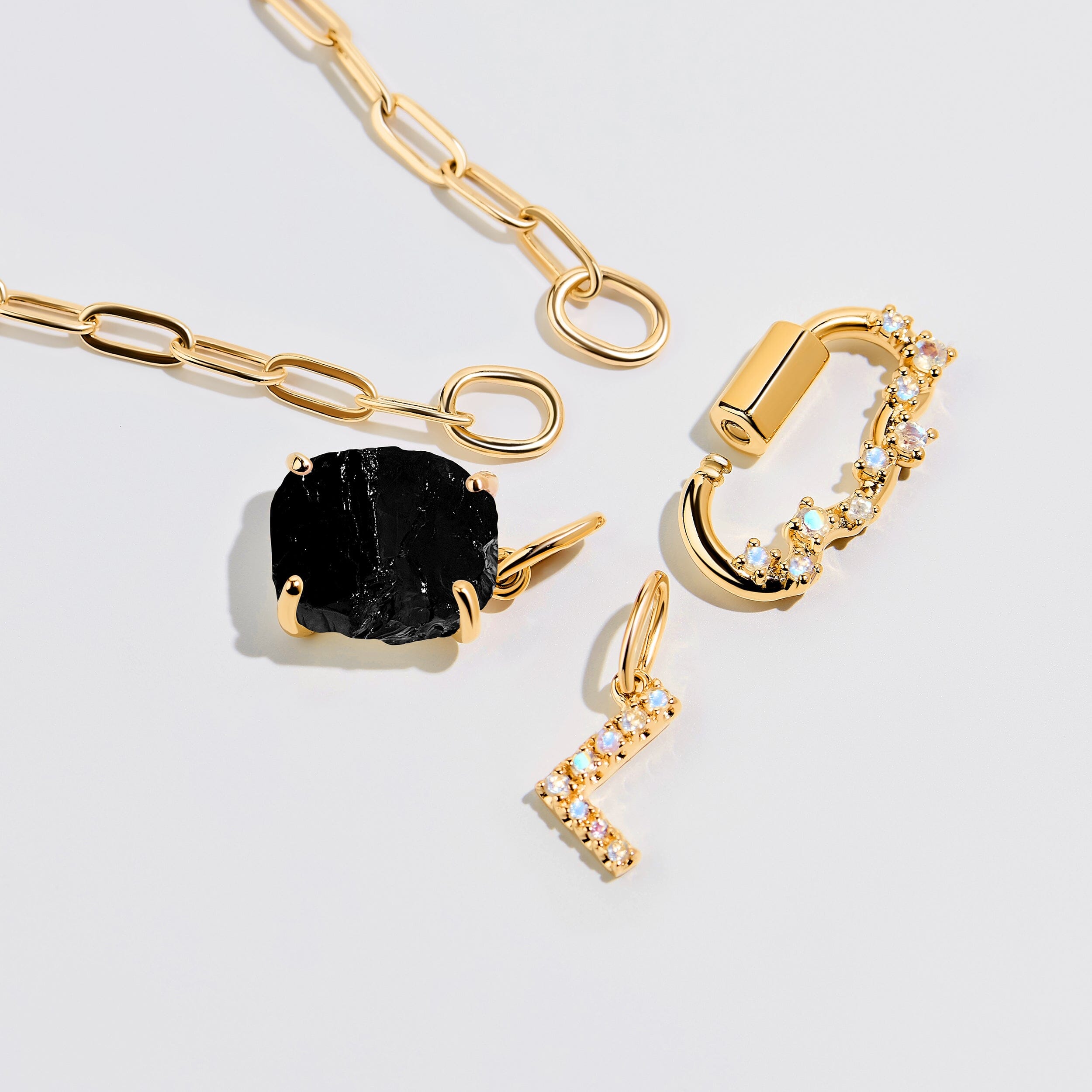 Raw Crystal Charm - Black Obsidian、mySite、hinf8tx79