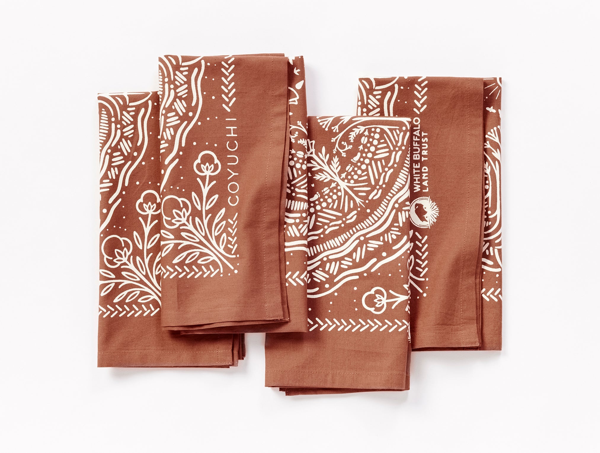  White Buffalo Land Trust Bandana Napkins, Set of 4 - Renewed、mySite、sugarbowlscore