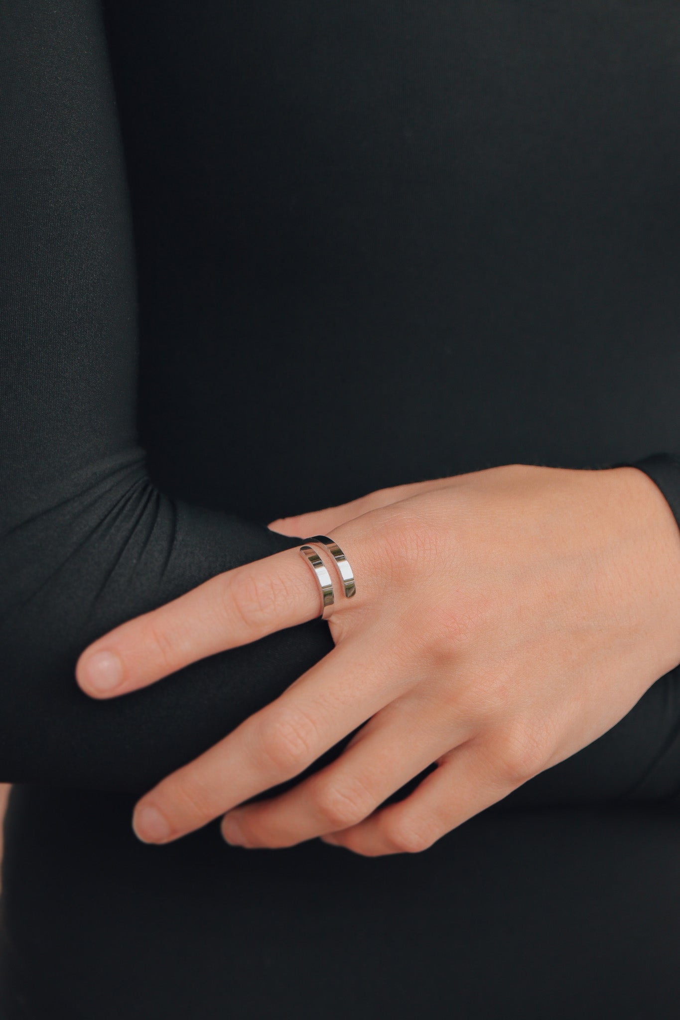 18K Gold PVD Stainless Steel Blank Engravable 2 Name Wrap Ring / ZRJ9016、mySite、dreamappss