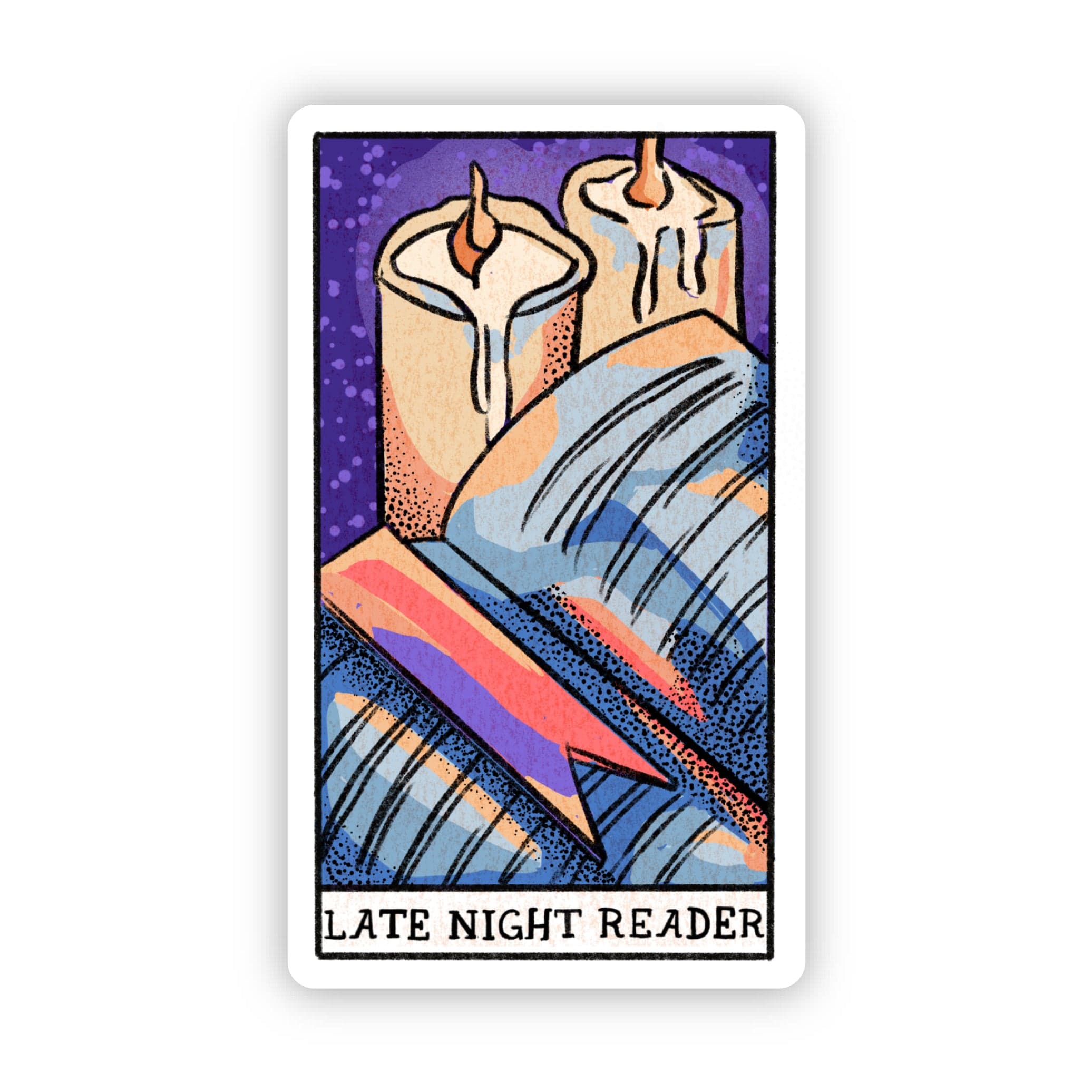  Late Night Reader Book Tarot Card Sticker、mySite、ghnorth