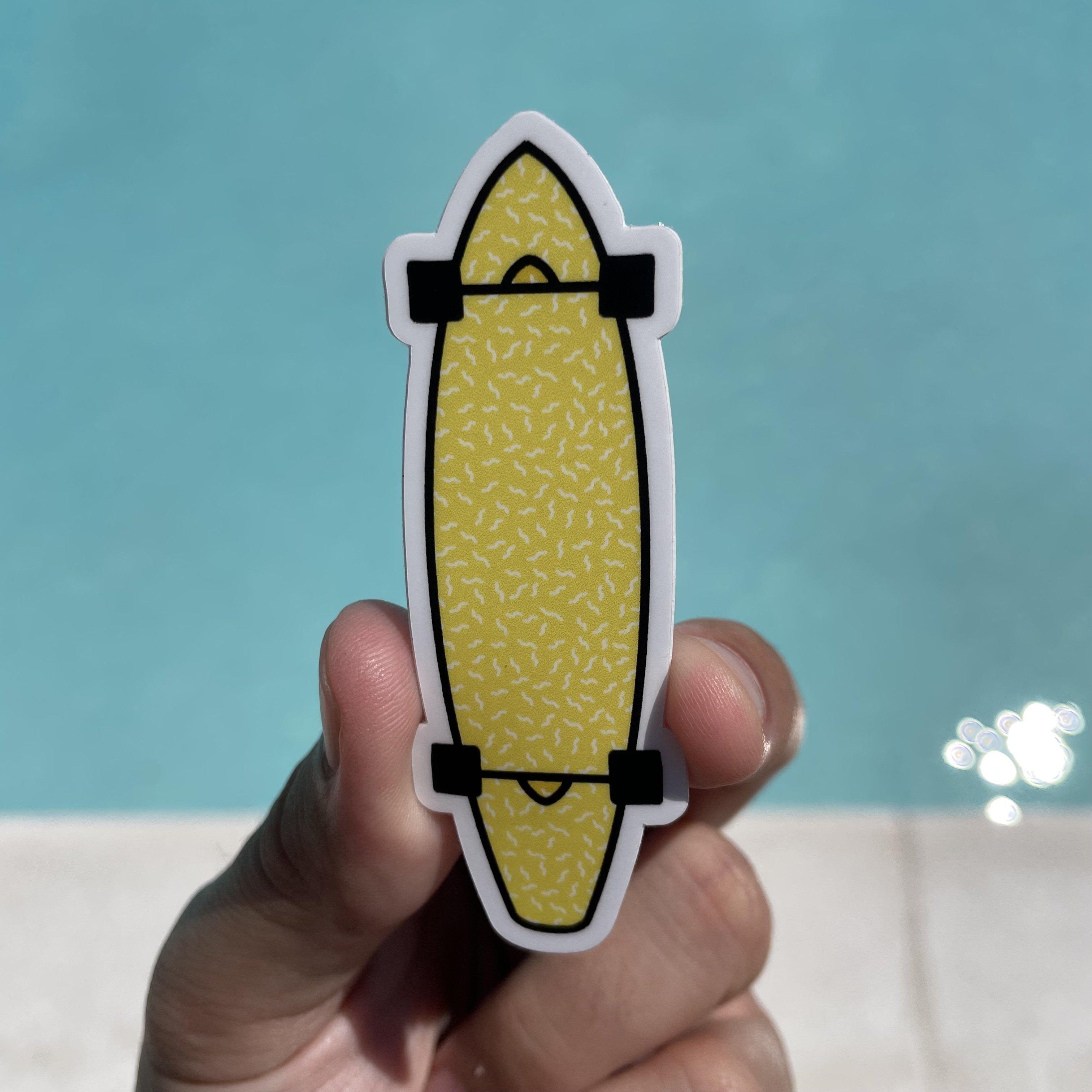  Yellow Longboard Aesthetic Sticker、mySite、elrpsem3k