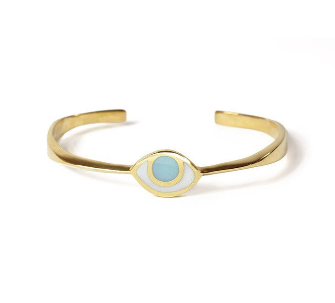Third Eye Bracelet in Gold with Blue Quartz by Marta Pia、mySite、topwebapps