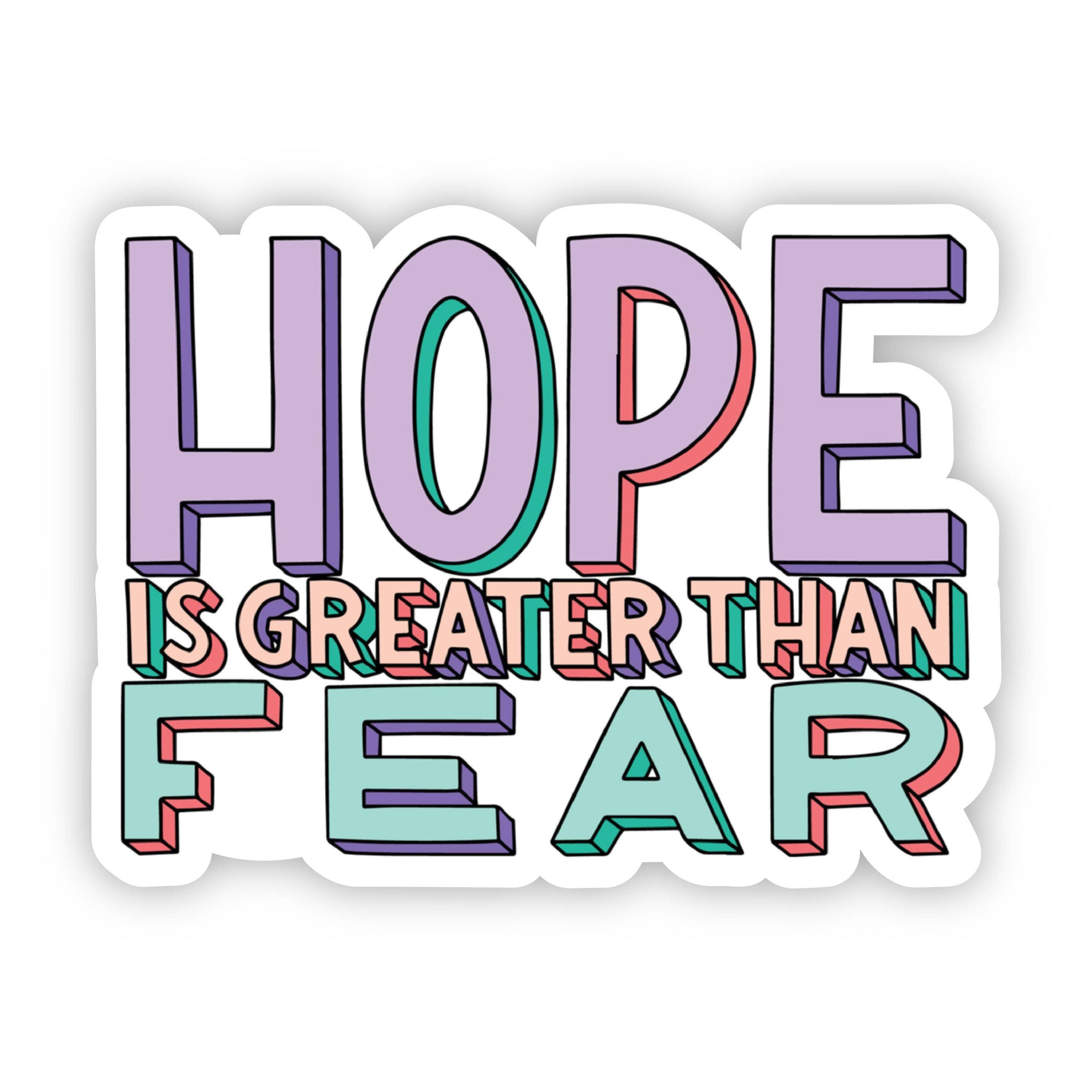  Hope Is Greater Than Fear Purple & Green Sticker、mySite、elrpsem3k