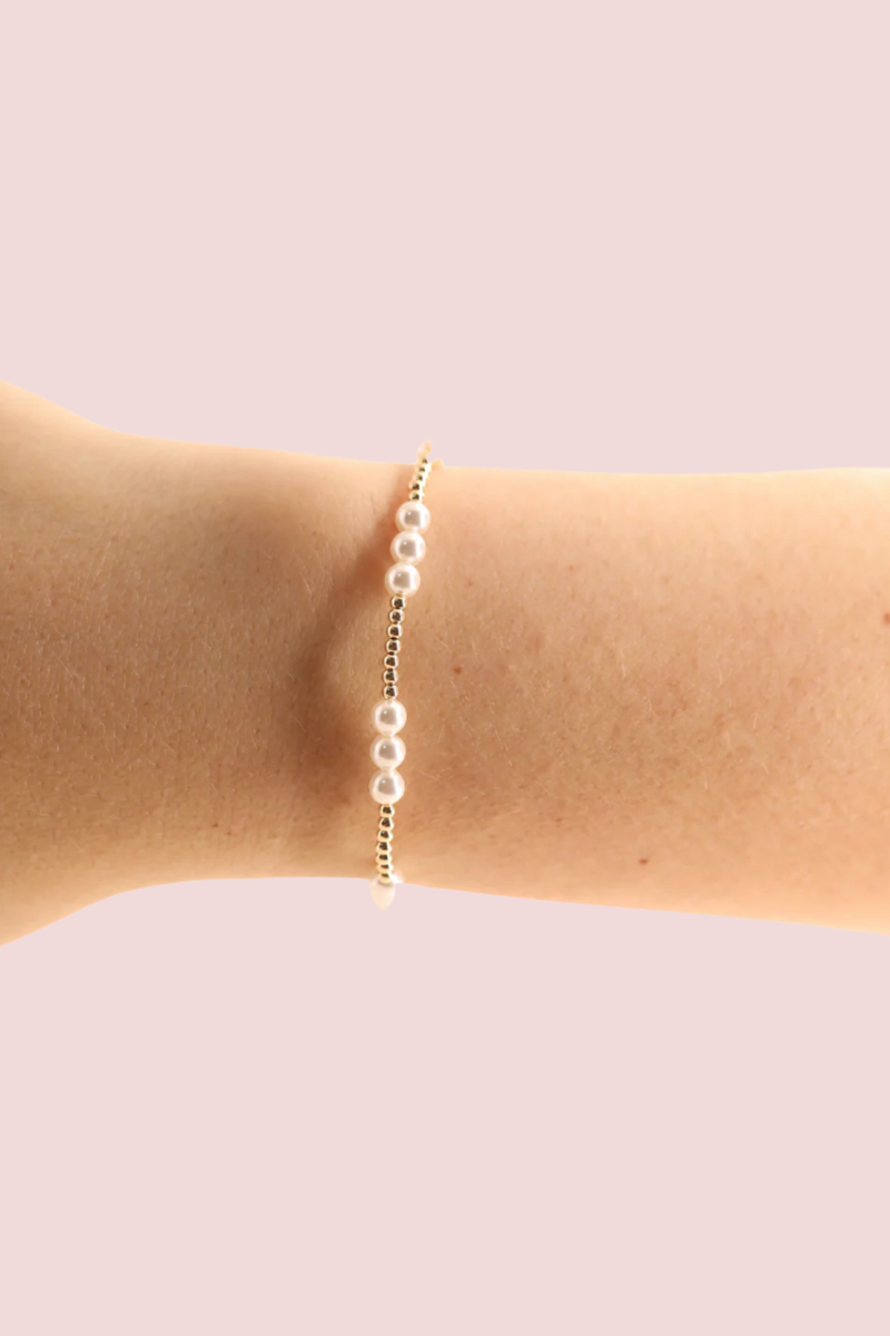 ILY Pearl Gold Beaded Bracelet- S/M、mySite、hinf8tx79