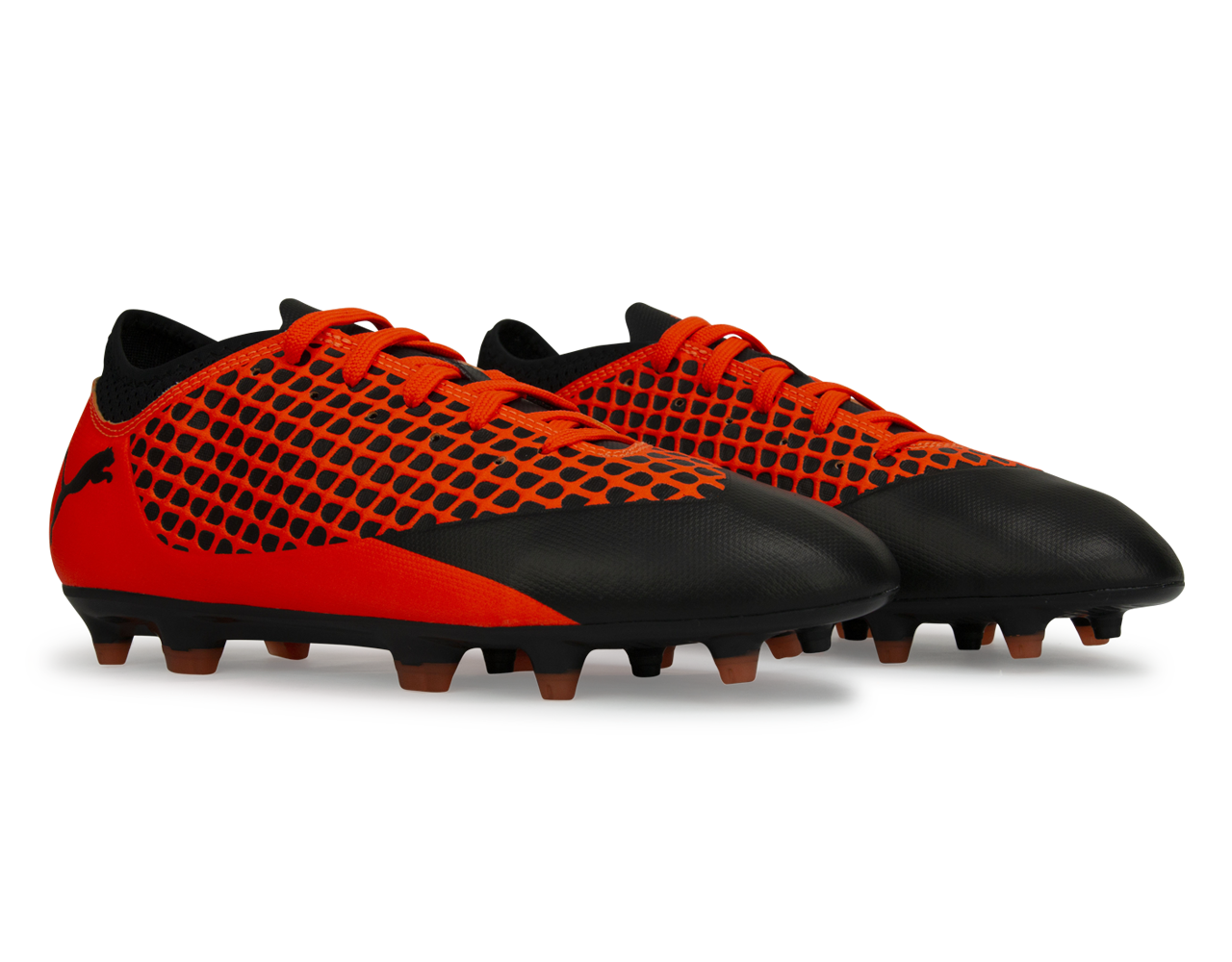 PUMA Kids FUTURE 2.4 NETFIT FG/AG Black/Shocking Orange、mySite、noshort