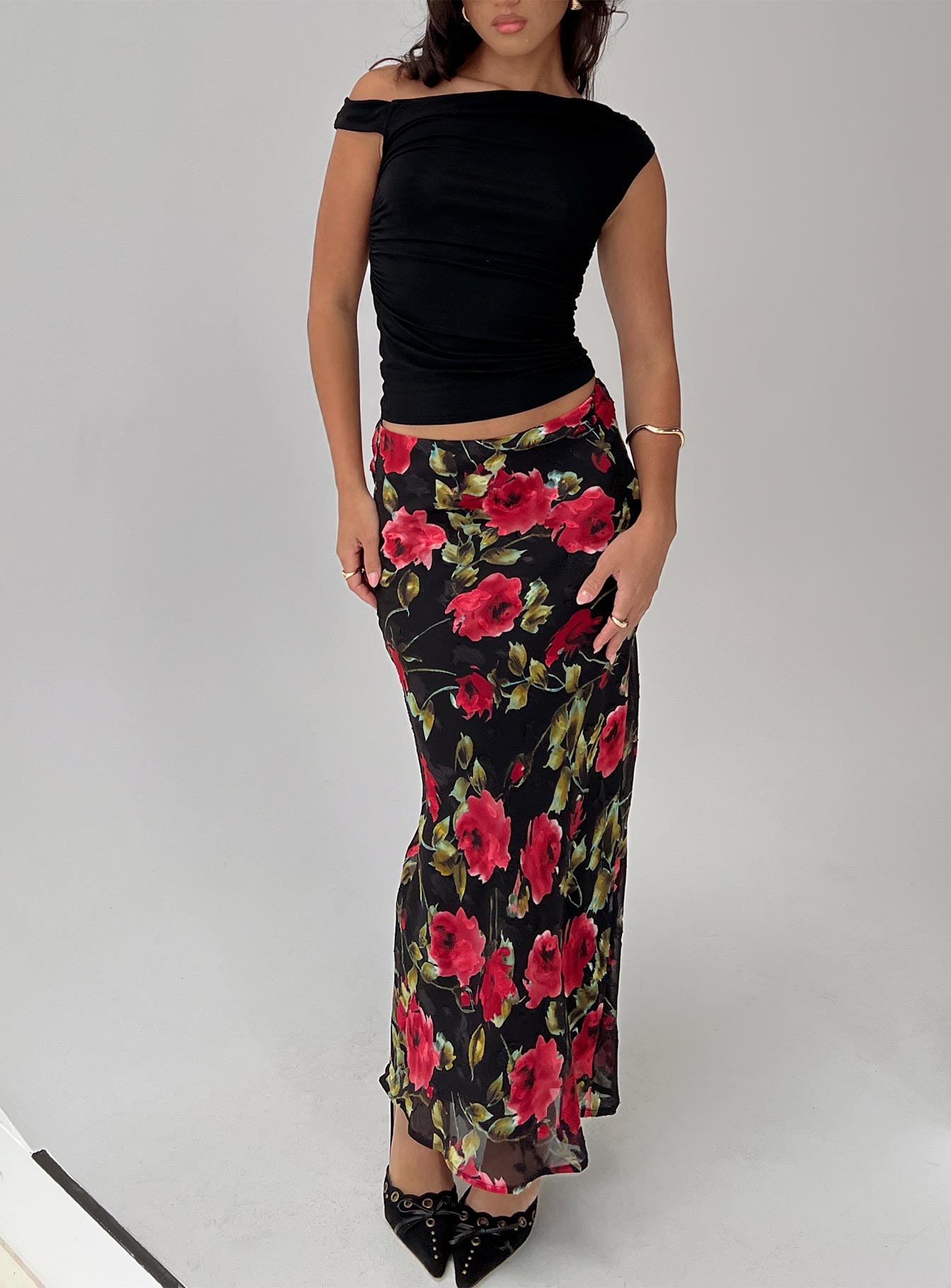 Emaretta Maxi Skirt Multi Floral、mySite、solidvoid