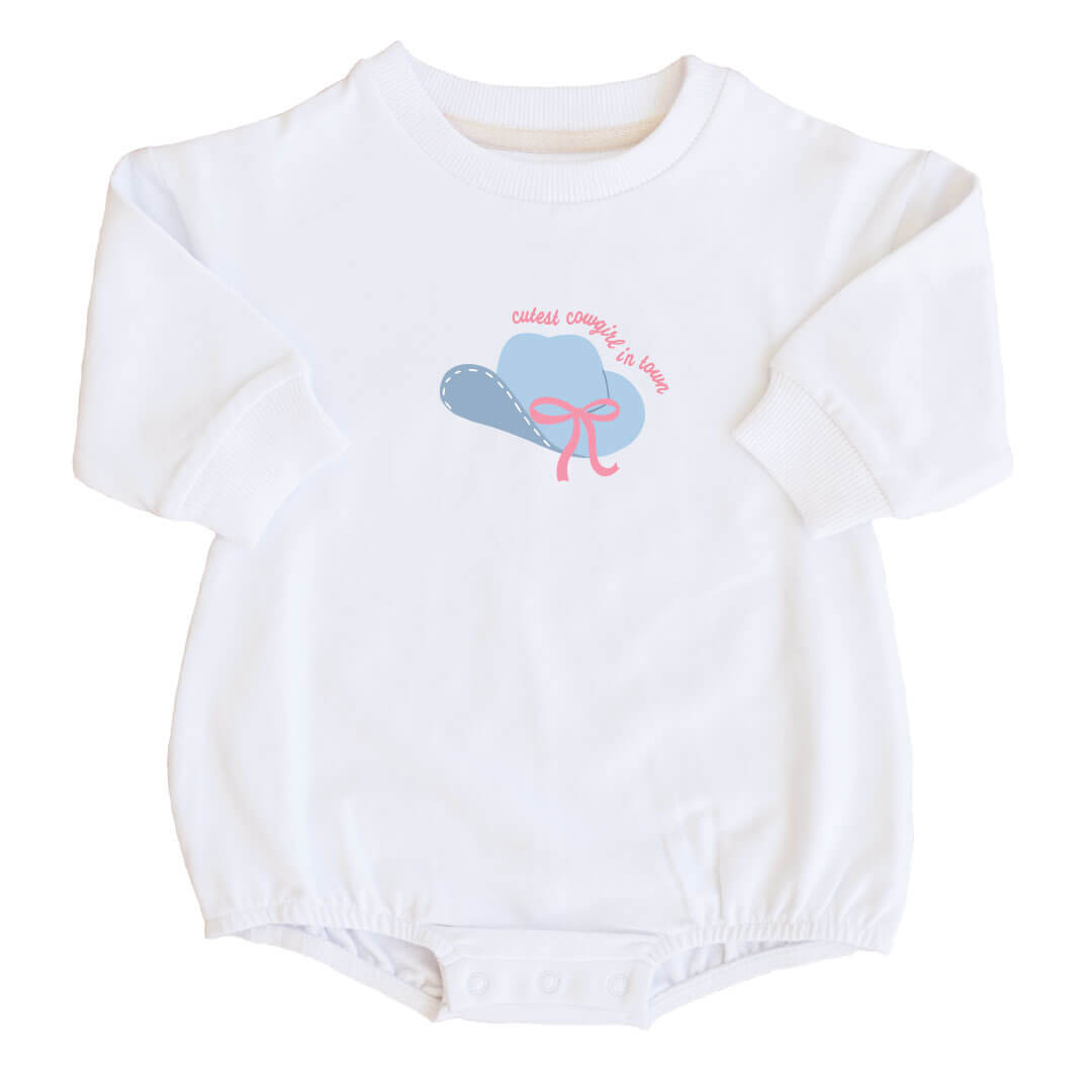  Cutest In Town Graphic Sweatshirt Bubble Romper | White、mySite、layawaytickets