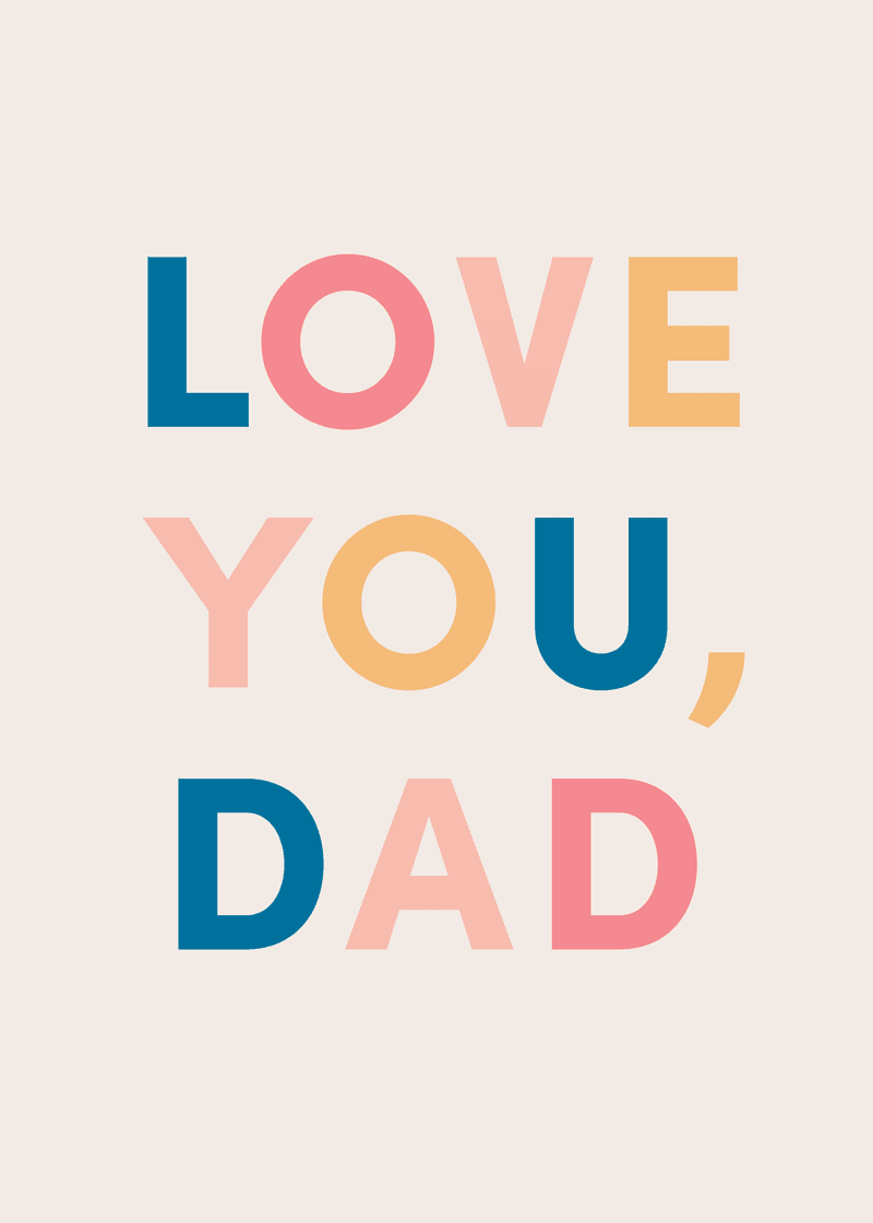 Father's Day Love You Dad Greeting Card、mySite、solidvoid