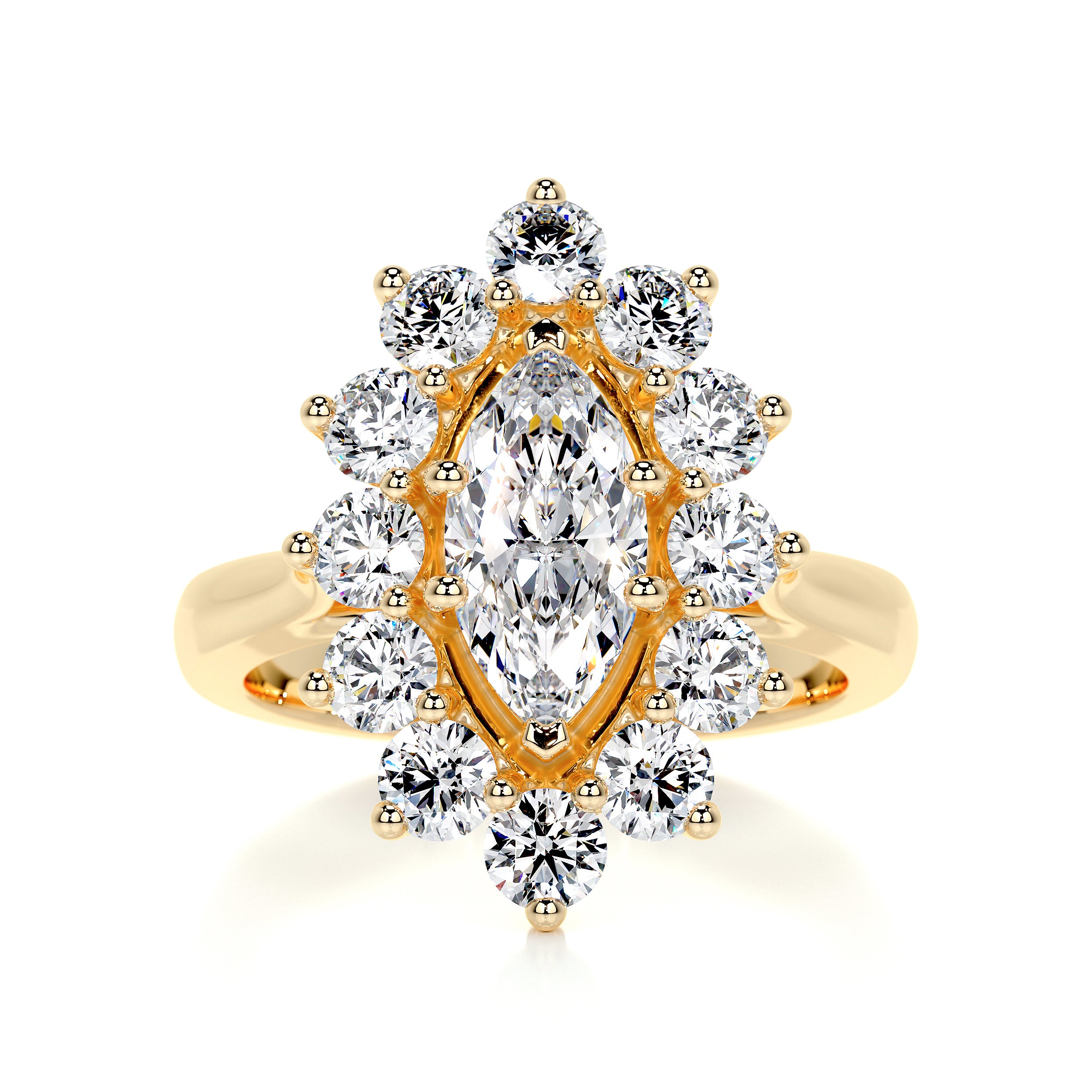 Yali Diamond Engagement Ring -18K Yellow Gold、mySite、hinf8tx79