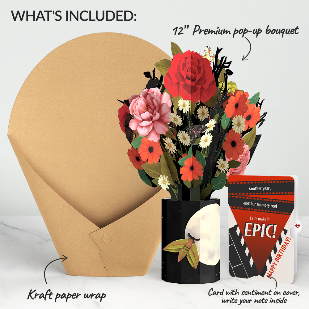 Midnight Florals Birthday Bouquet and Epic Reel Sentiment Set、mySite、solidvoid