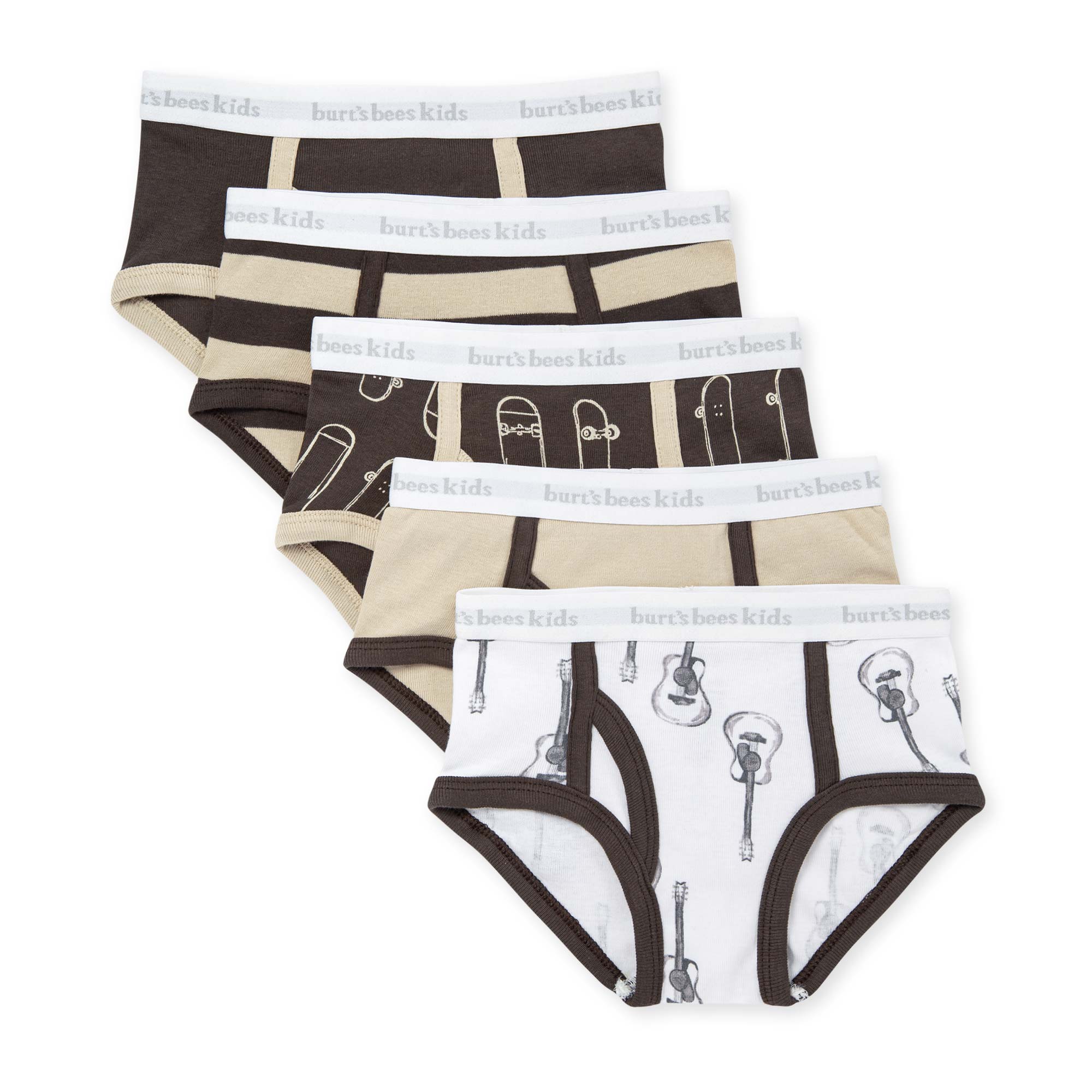 Guitars & Skateboards Organic Cotton Toddler Boy Underwear 5 Pack、mySite、g9winljtr