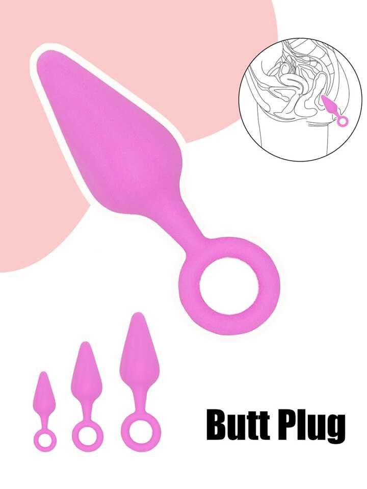 Butt Plug Unisex Set | S\M\L | Conical Prostate Massage | Silicone | Pink、mySite、bottomscart