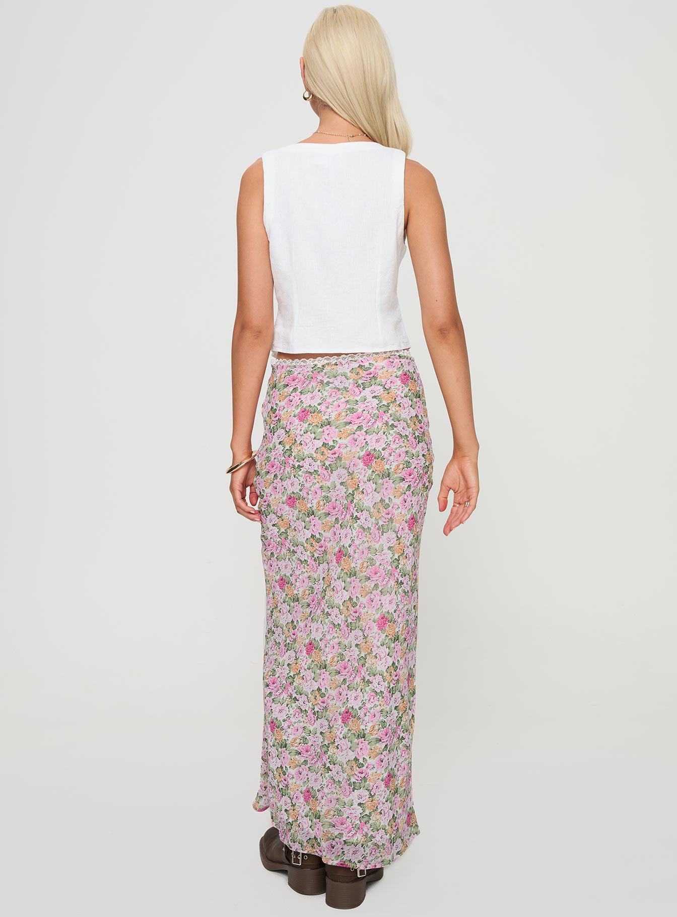 Emily Maxi Skirt Pink Floral、mySite、solidvoid