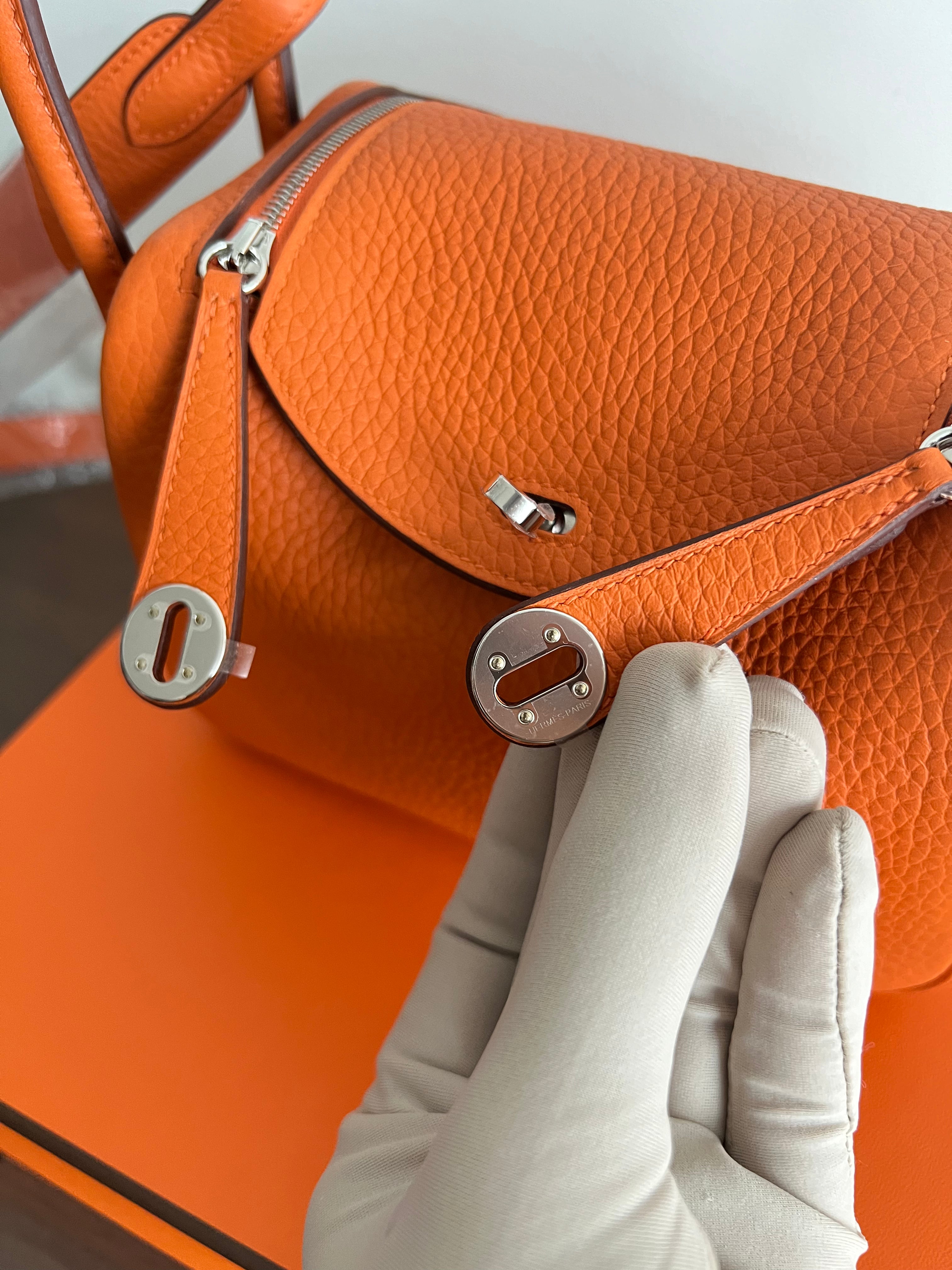 Hermès Mini Lindy Orange Clemence PHW、mySite、garminoutage.com