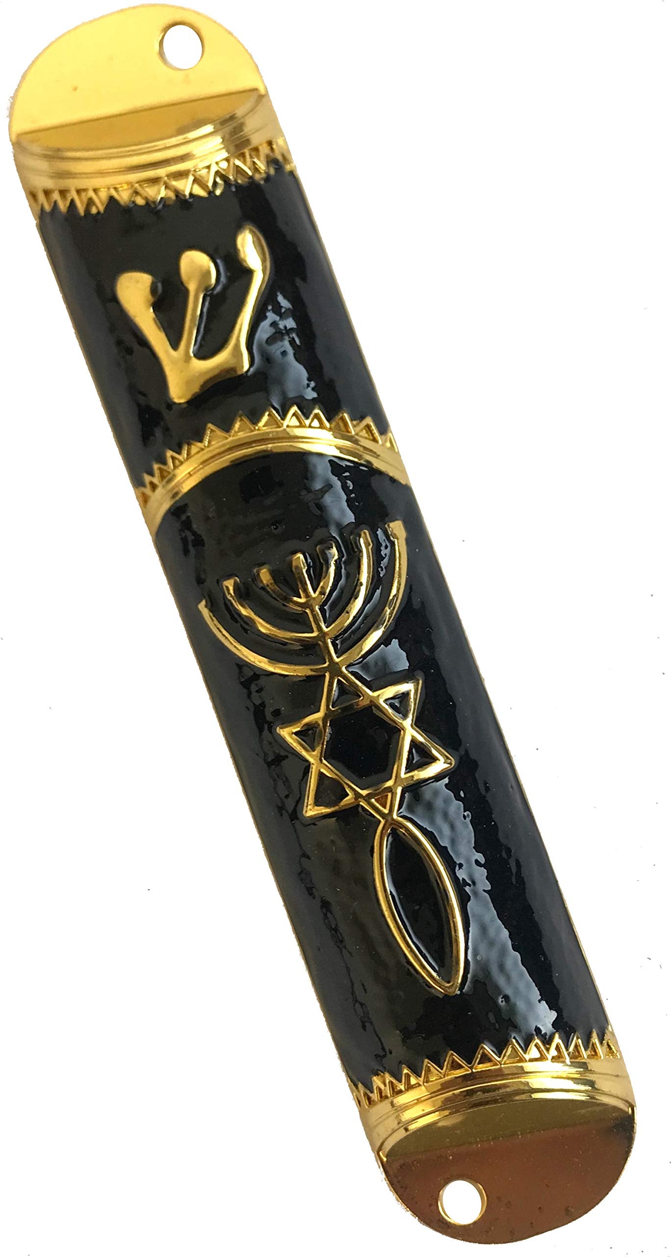 Holy Land Market Messianic Seal Mezuzah case - 4.1 Inch with Scroll Included、mySite、topwebapps
