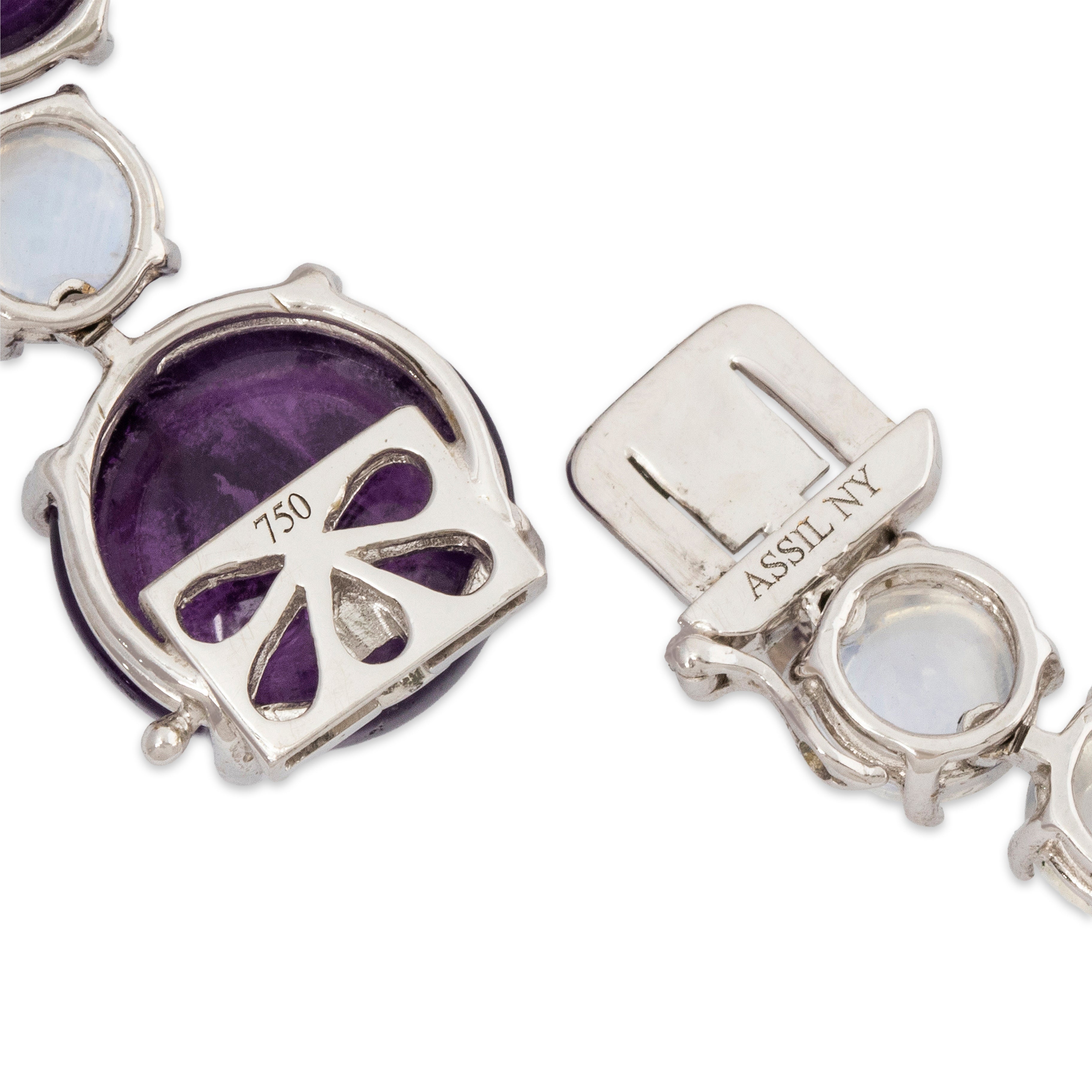 Abbott & Oaks 18k White Gold 281cttw Amethyst Moonstone Necklace 32、mySite、hinf8tx79