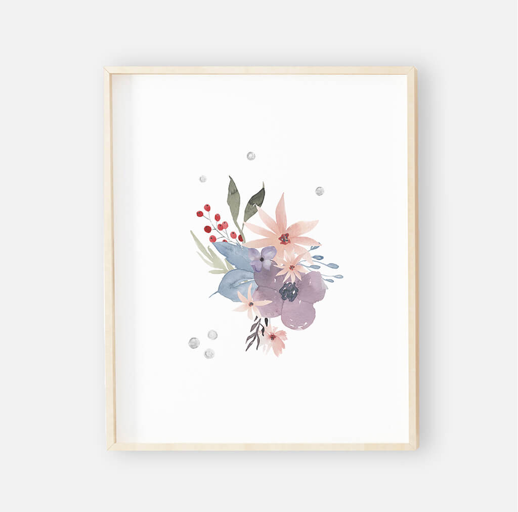  Rowan's Dusty Purple Floral Digital Nursery Art Group、mySite、layawaytickets