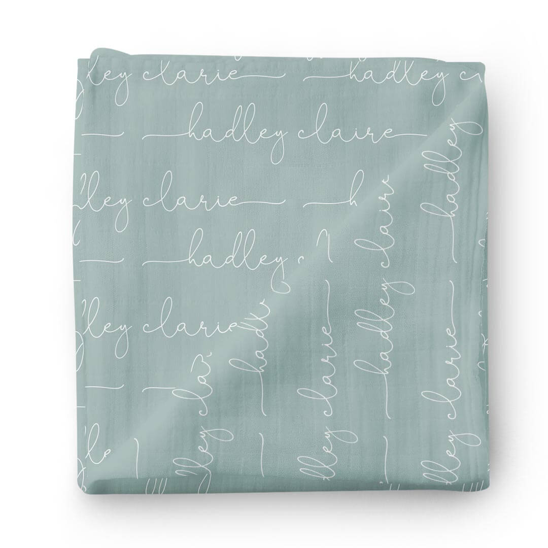  Personalized Sea Salt Baby Name Swaddle Blanket - Script、mySite、layawaytickets