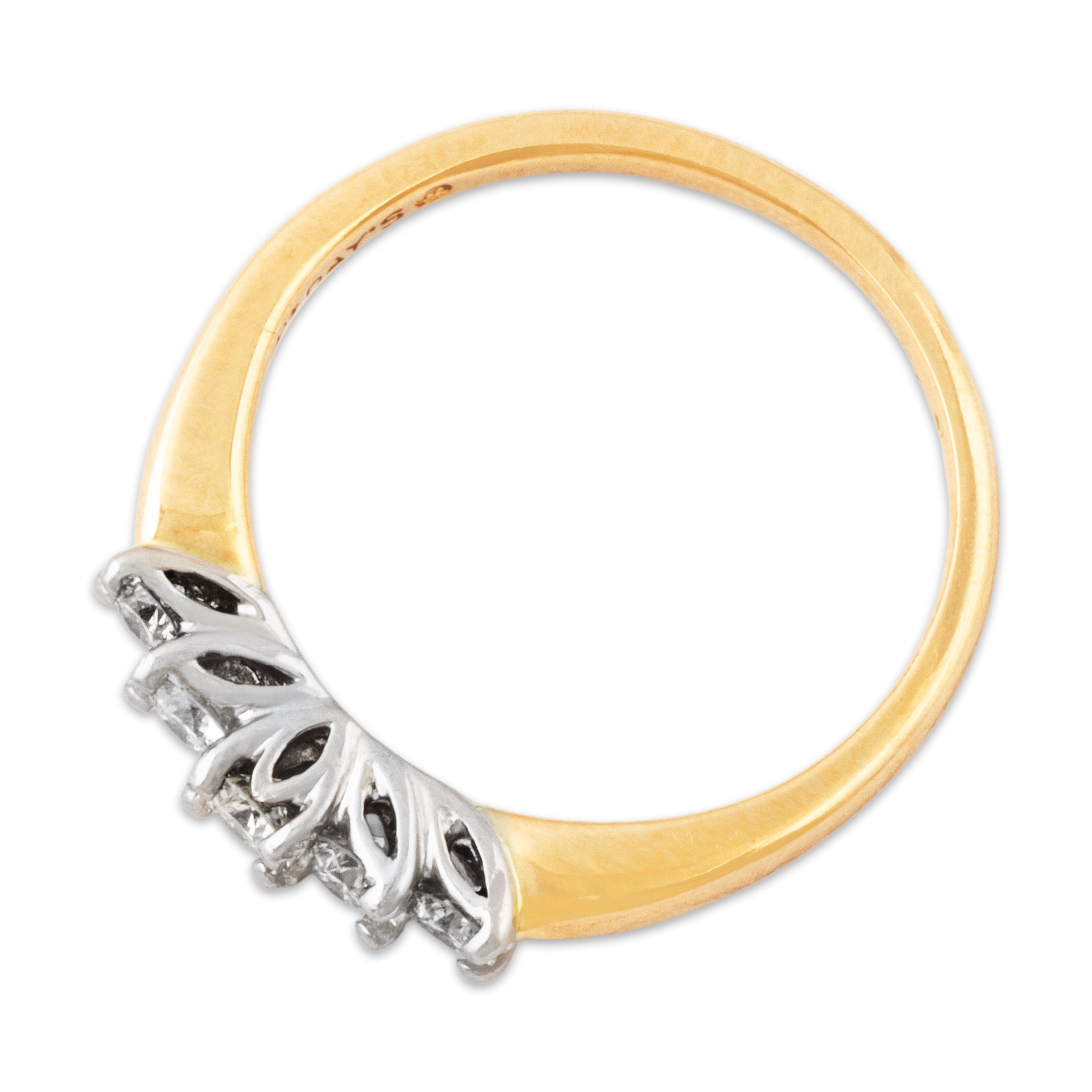 Vintage 14k Yellow Gold .316cttw Diamond Chevron Band Ring 5.25、mySite、hinf8tx79