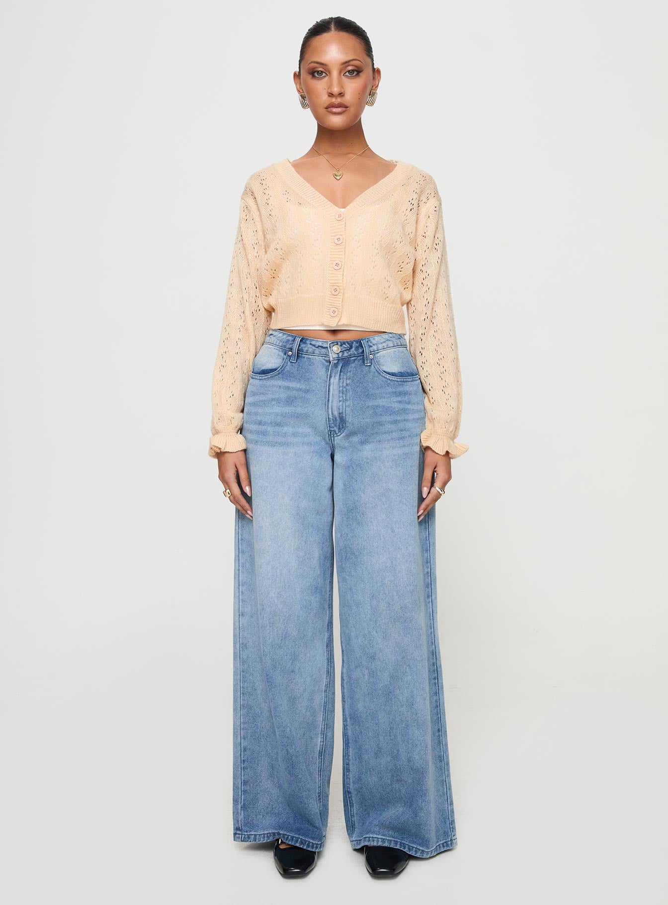 Lyric Cropped Cardigan Beige、mySite、solidvoid