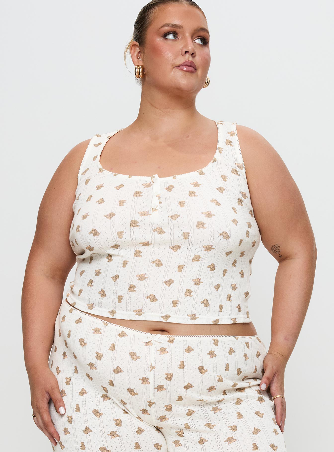 Sleepytea Pointelle Sleep Tank Top Multi Curve、mySite、solidvoid