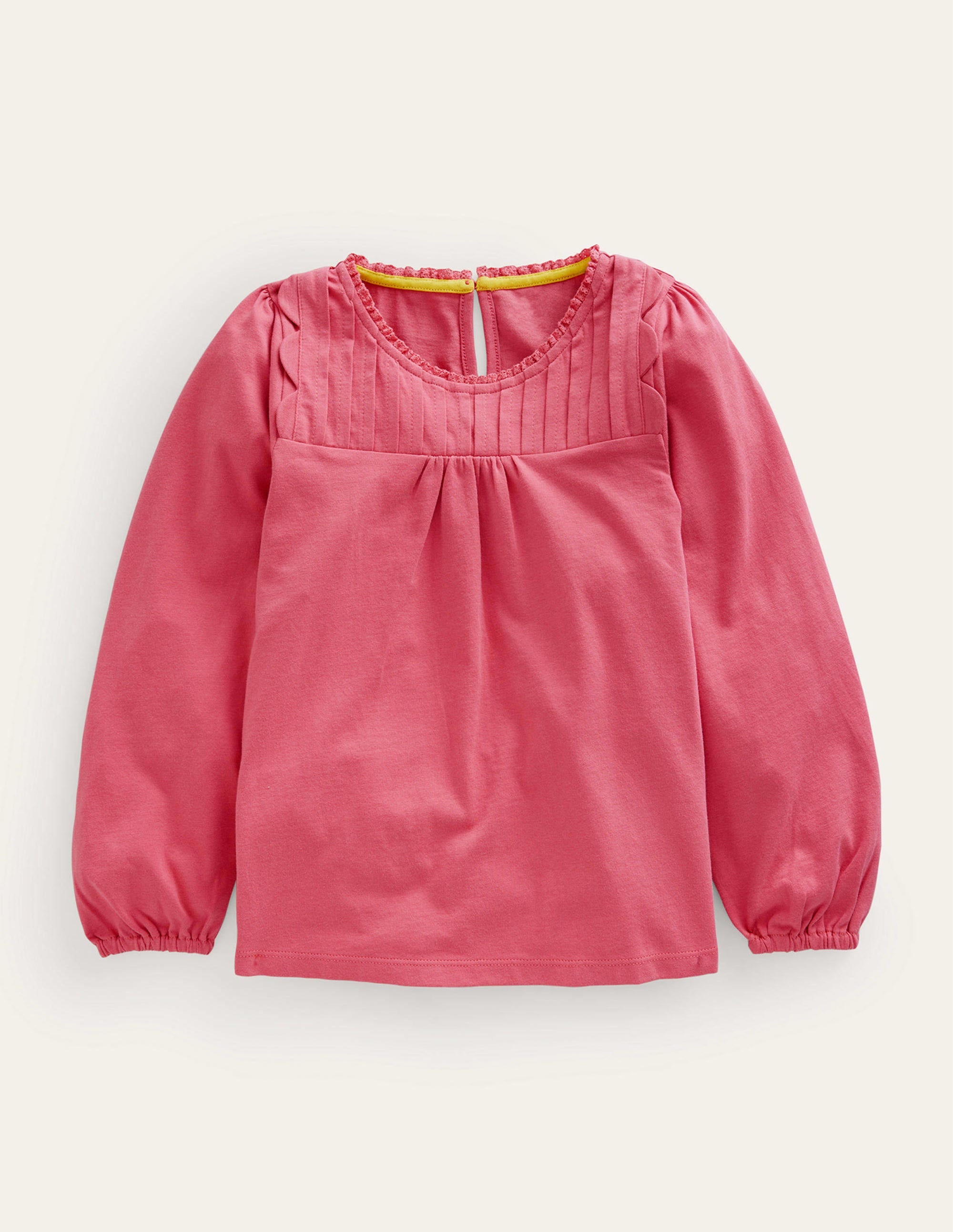  Scallop Detail Long Sleeve Top-Blush Pink、mySite、ashleygrahame