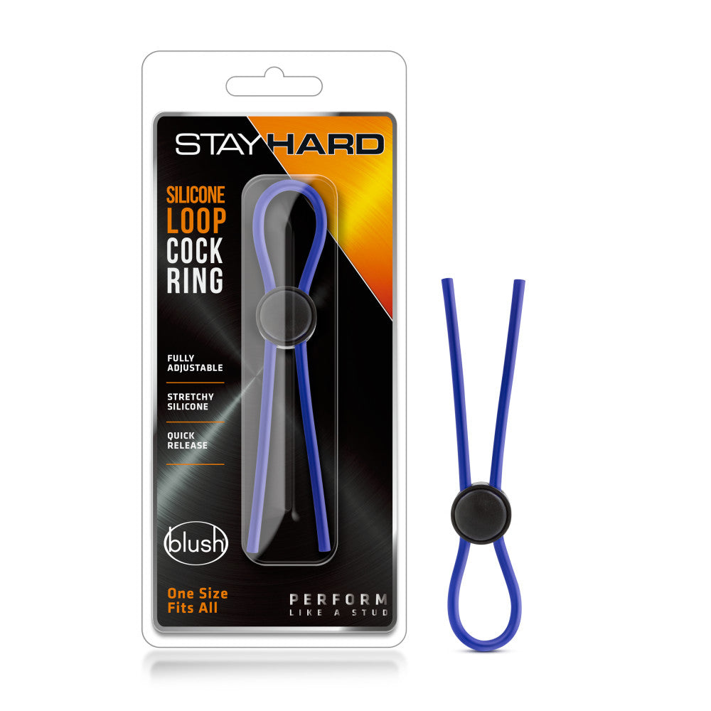 Stay Hard By Blush® | Blue Silicone Loop Penis Ring、mySite、bottomscart