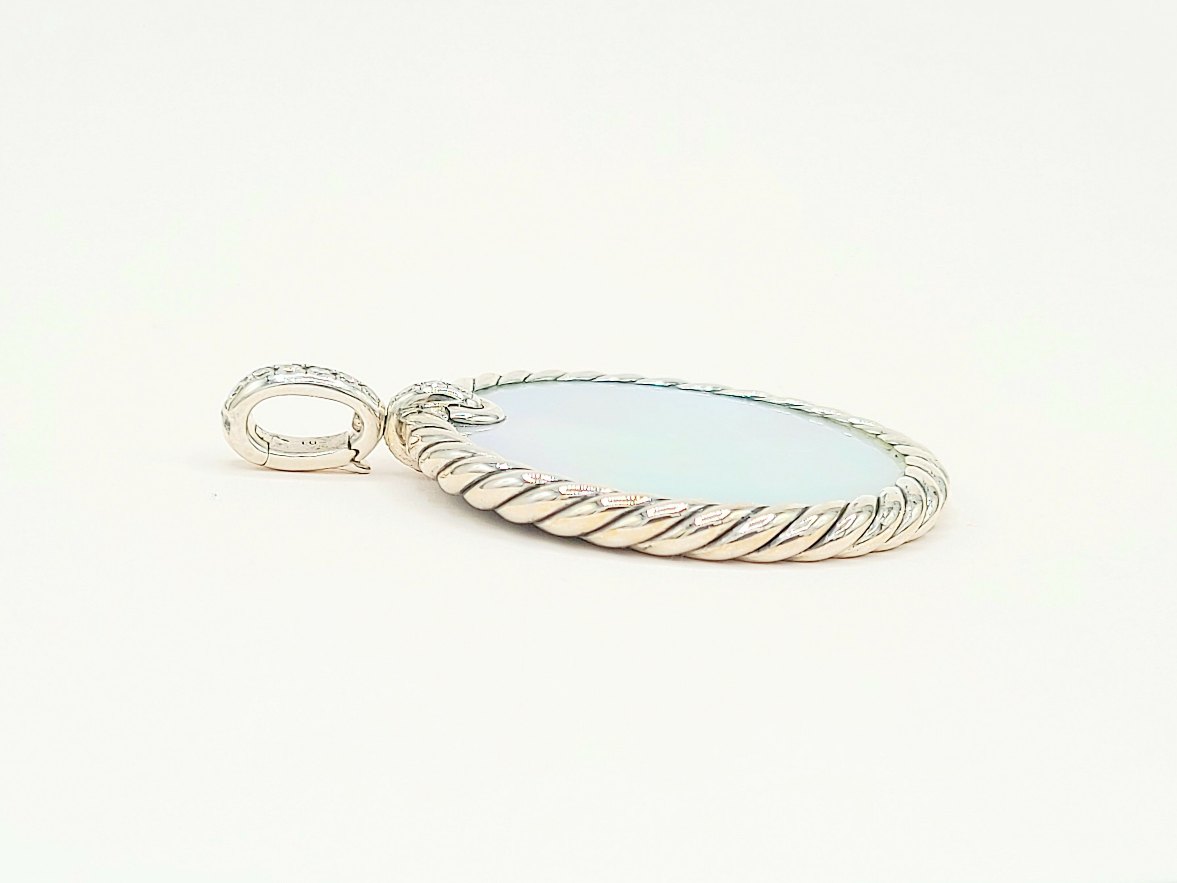 David Yurman Elements Mother of Pearl Onyx Diamond Reversible Pendant Enhancer 32mm、mySite、hinf8tx79