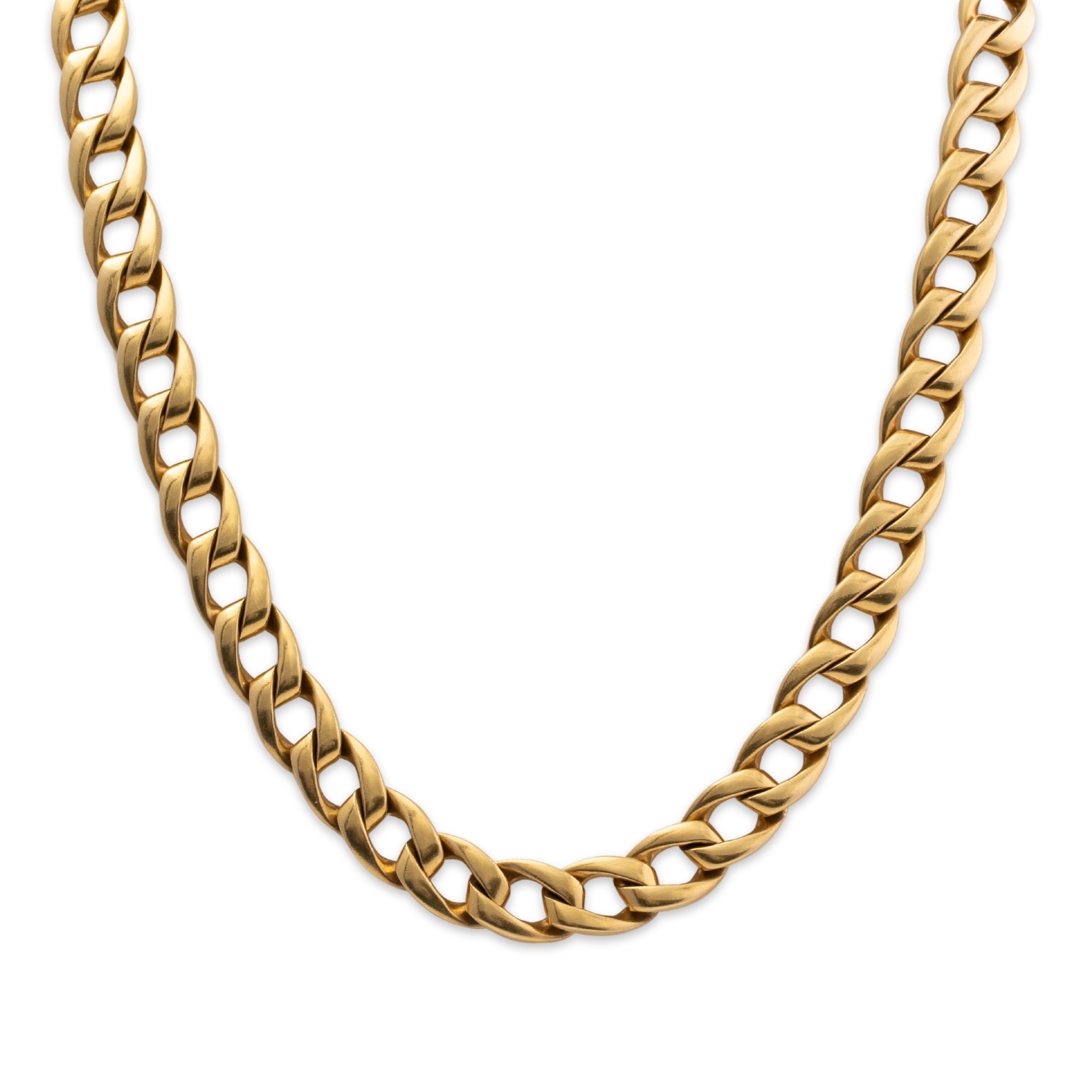 Heavy Cartier French 18k Yellow Gold Curb Link Necklace 16、mySite、hinf8tx79